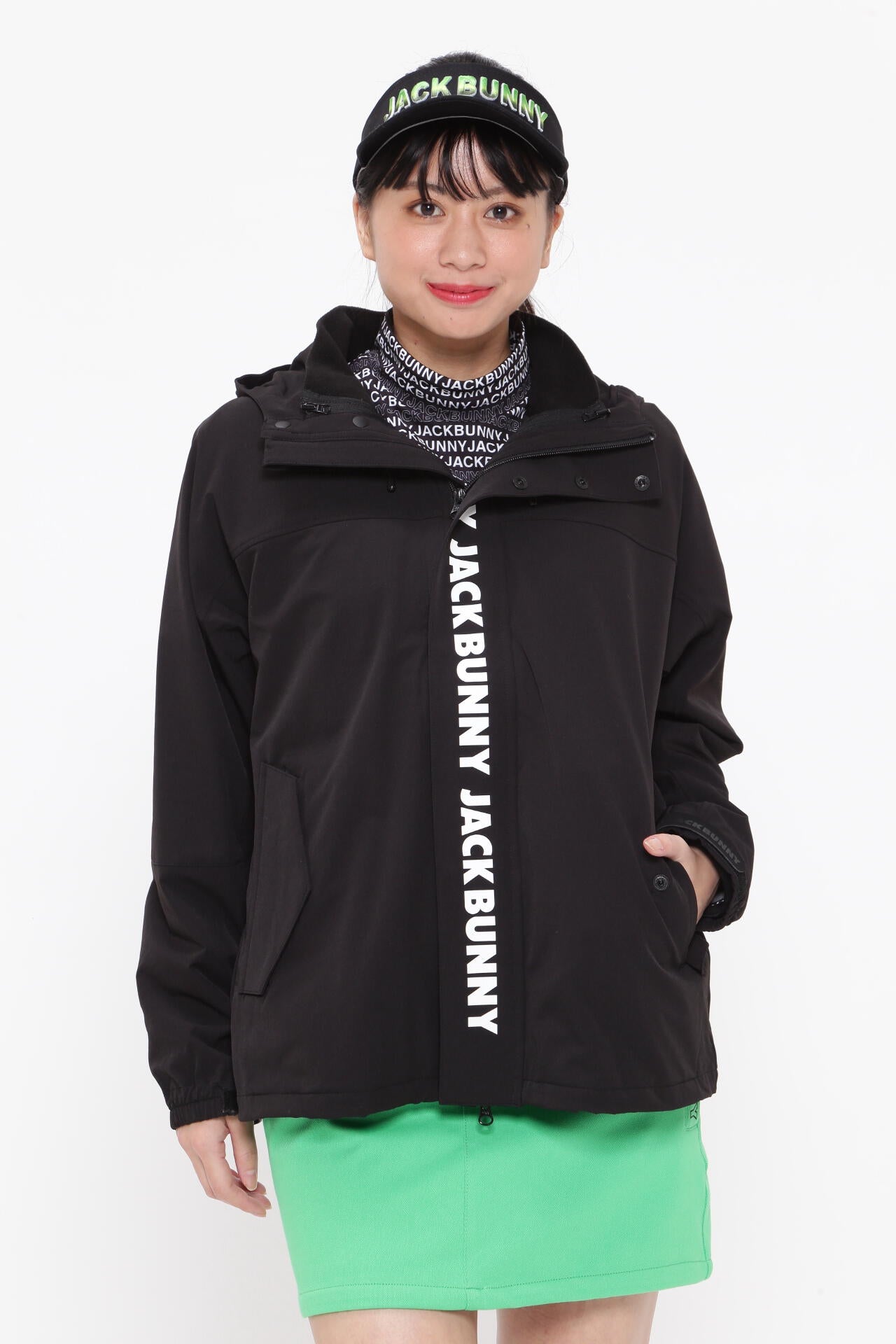 【超美品】Jack Bunny!! 2WAYジャケットブラック S 2WAY二重織ストレッチ 3WAYマウンテンフーディジャケット | Jack Bunny