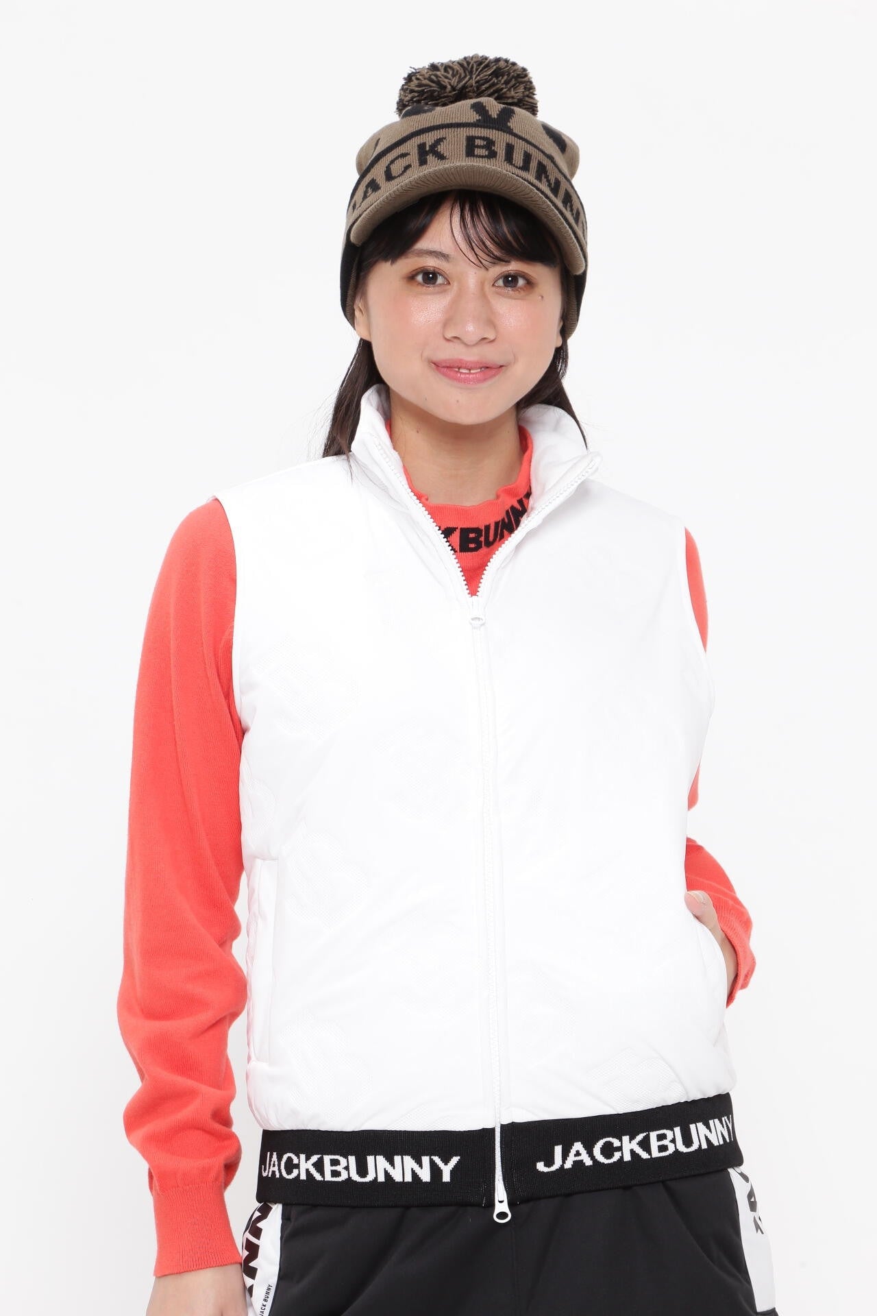 ジャックバニー　着用１回　ストレッチタフタラミネートフルジップフーディ　サイズ６ ピンソニックラミネート フルジップベスト | Jack Bunny!!（ジャック