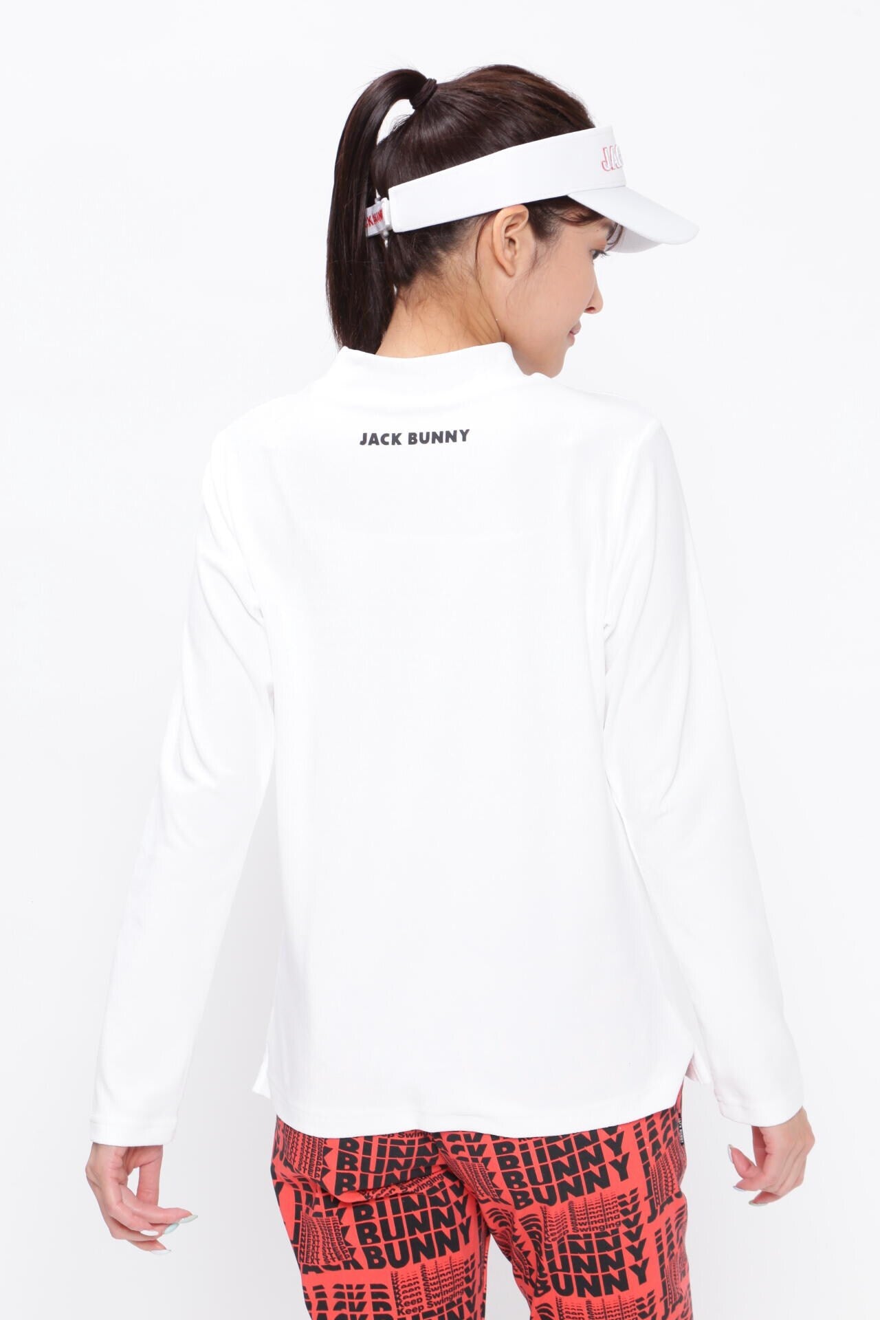 Jack Bunny ハイネックシャツ　ホワイト5サイズ コンパクトパイル長袖ハイネックカットソー | Jack Bunny