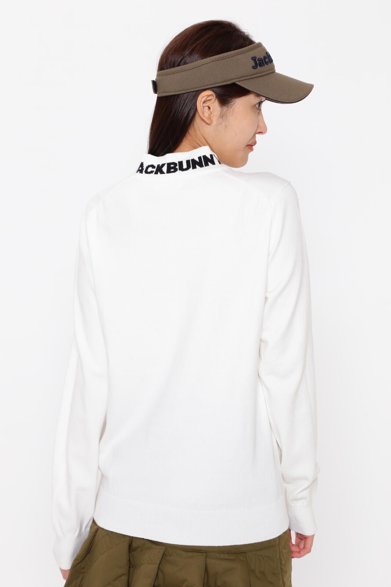 ストレッチ長袖モックネックニットプルオーバー | Jack Bunny