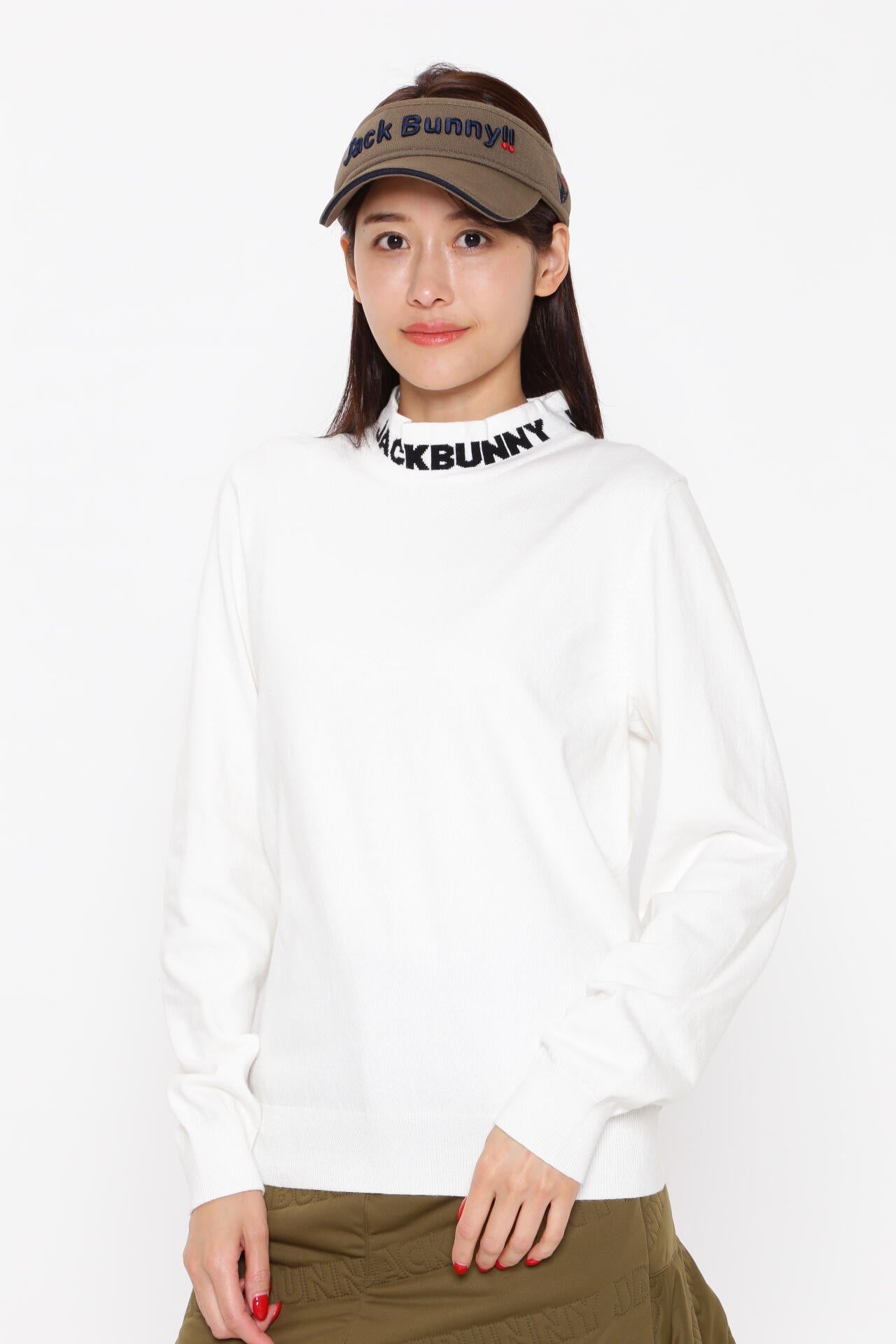 ストレッチ長袖モックネックニットプルオーバー | Jack Bunny