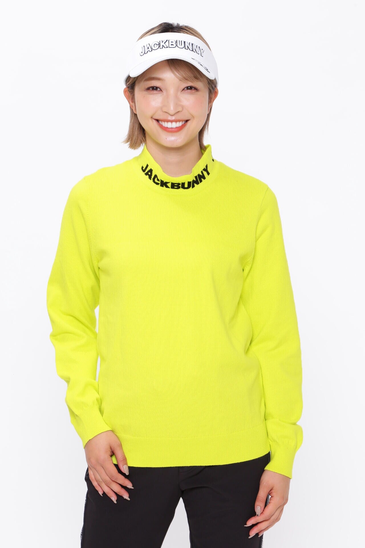 ストレッチ長袖モックネックニットプルオーバー | Jack Bunny