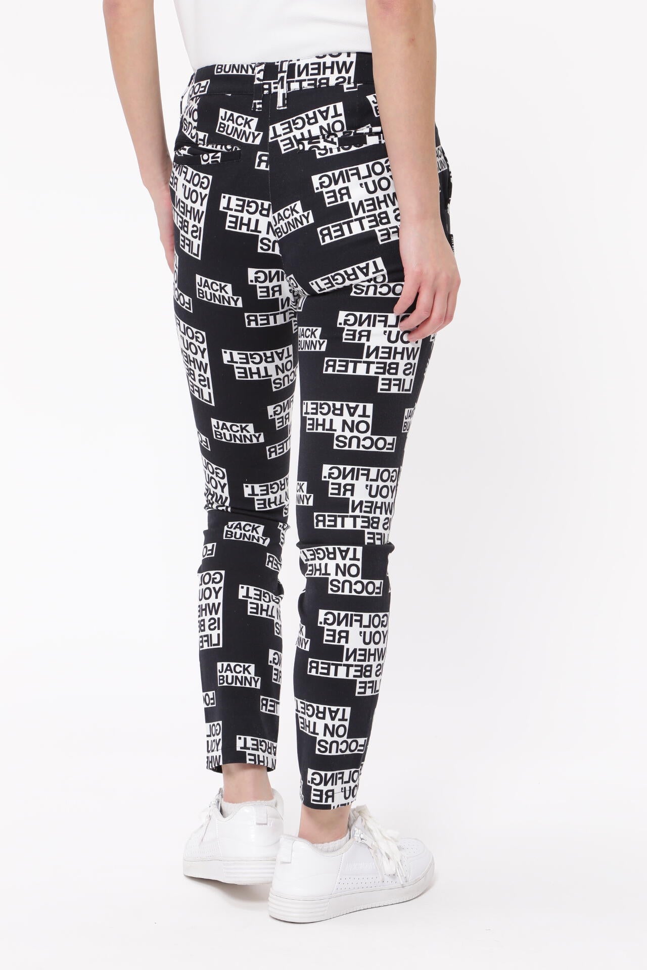 ホワイト アルファベットプリントパンツ　ジャックバニー 2WAYストレッチプリント パンツ | Jack Bunny!!（ジャックバニー