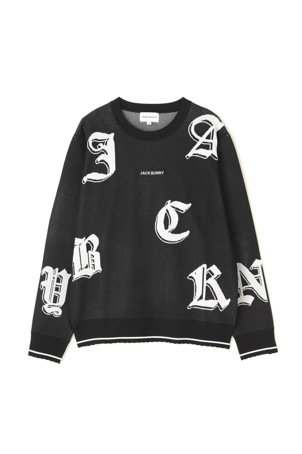 ゴシックロゴWジャガード クルーネックニット | Jack Bunny