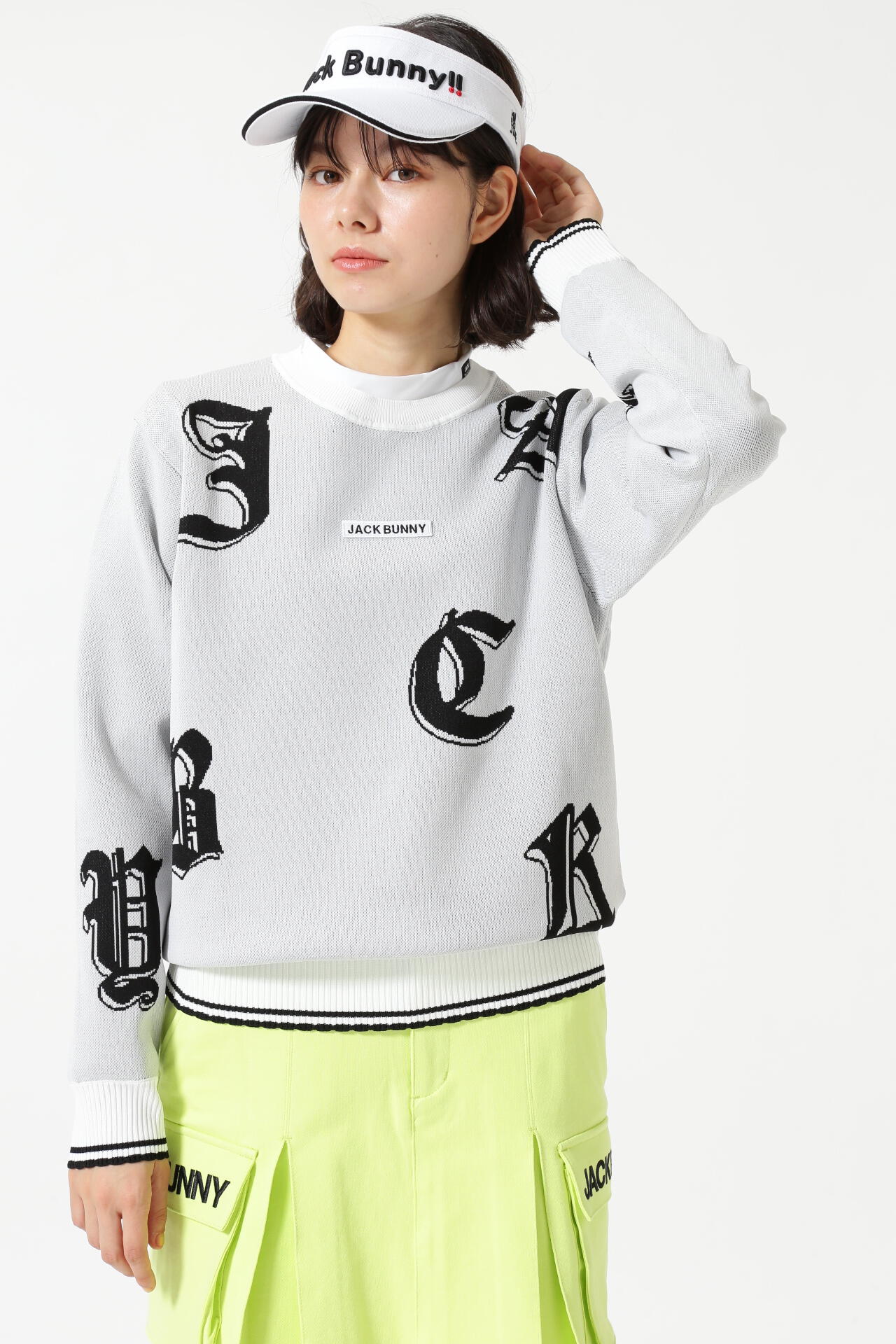 ゴシックロゴWジャガード クルーネックニット | Jack Bunny