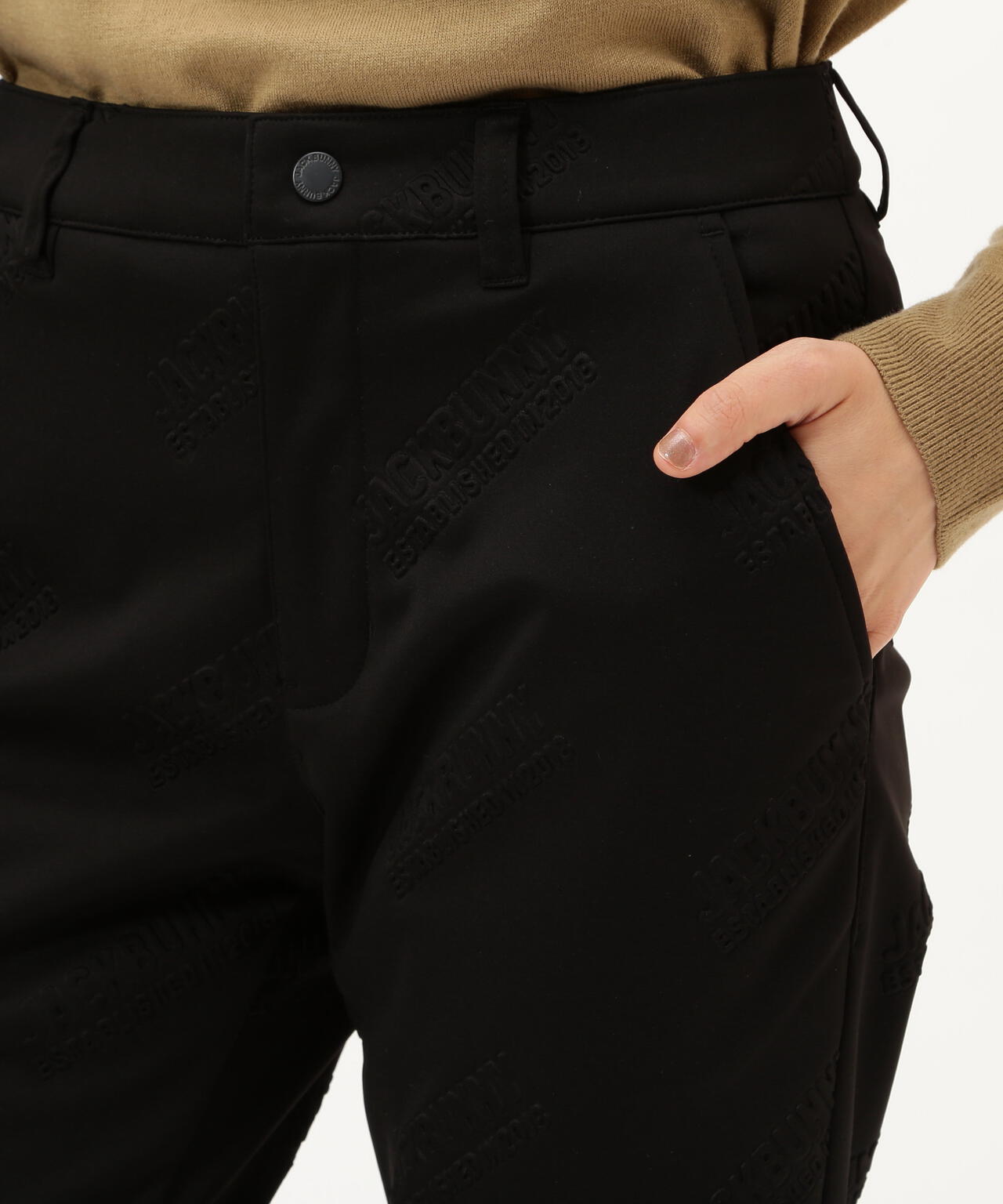 ラミネートスムース 裏地付きロングパンツ