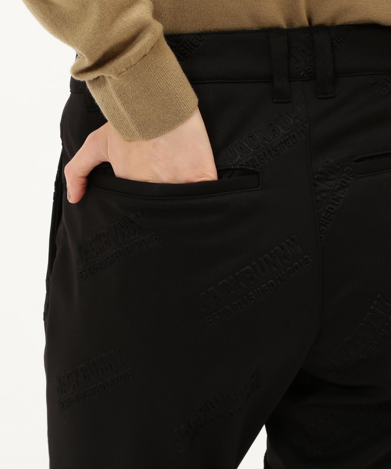 ラミネートスムース 裏地付きロングパンツ