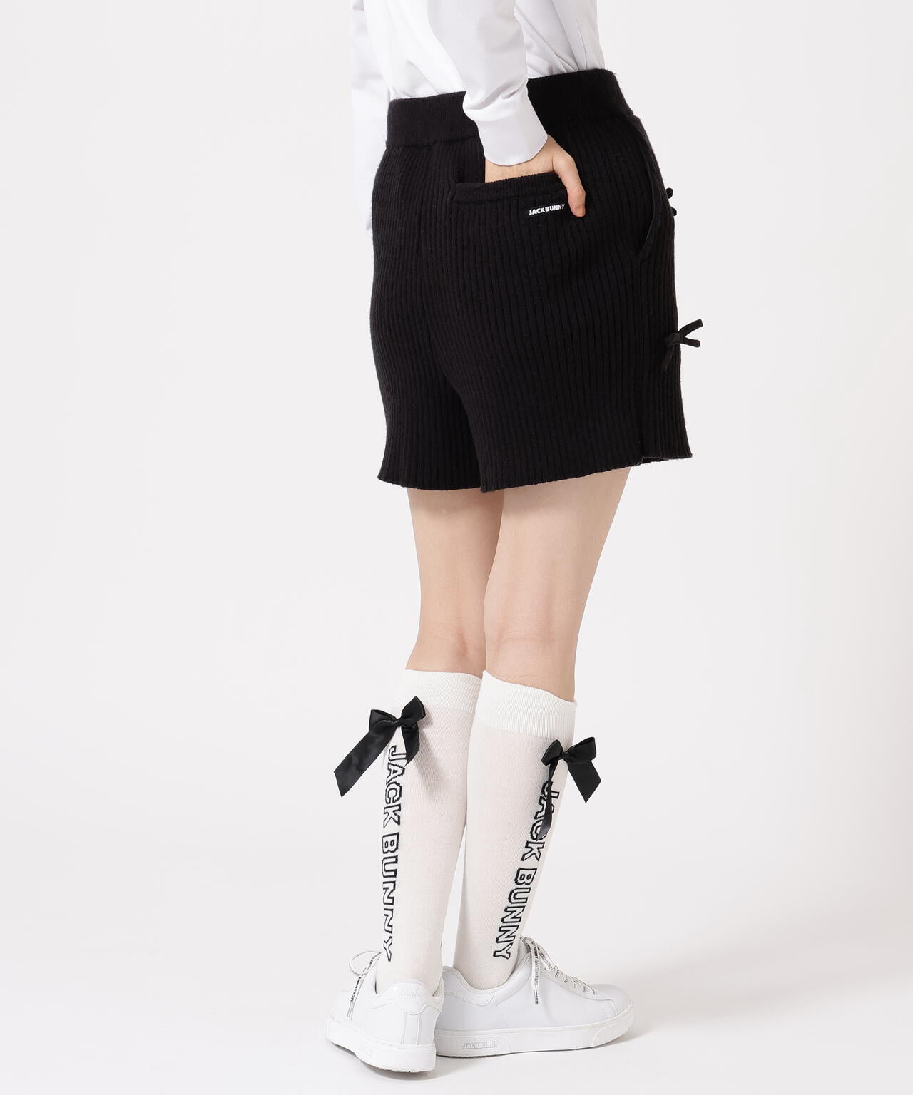 7G2PLY袋編み リボン付きニットショートパンツ | Jack Bunny
