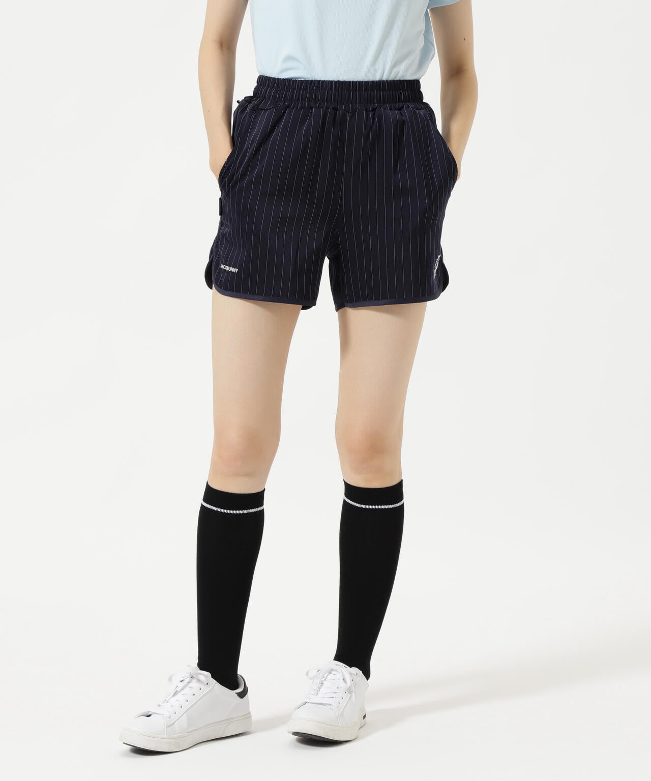 先染めストライプ ショートパンツ