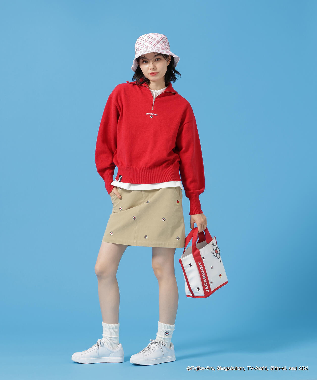 【新品】Jack Bunny!! ドラえもん スカート Jack Bunny!! 【超美品】ジャックバニー×ドラえもん スカート 黒