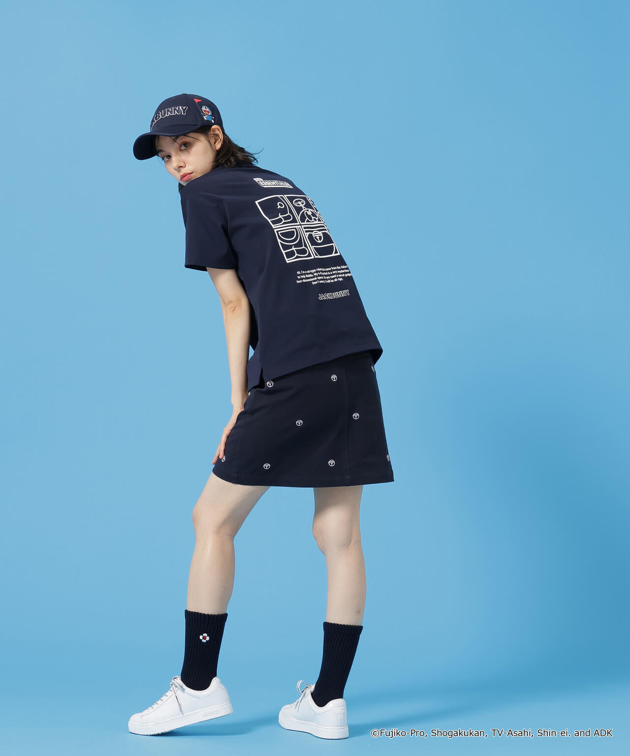 【ドラえもん】2WAYストレッチツイル総柄スカート