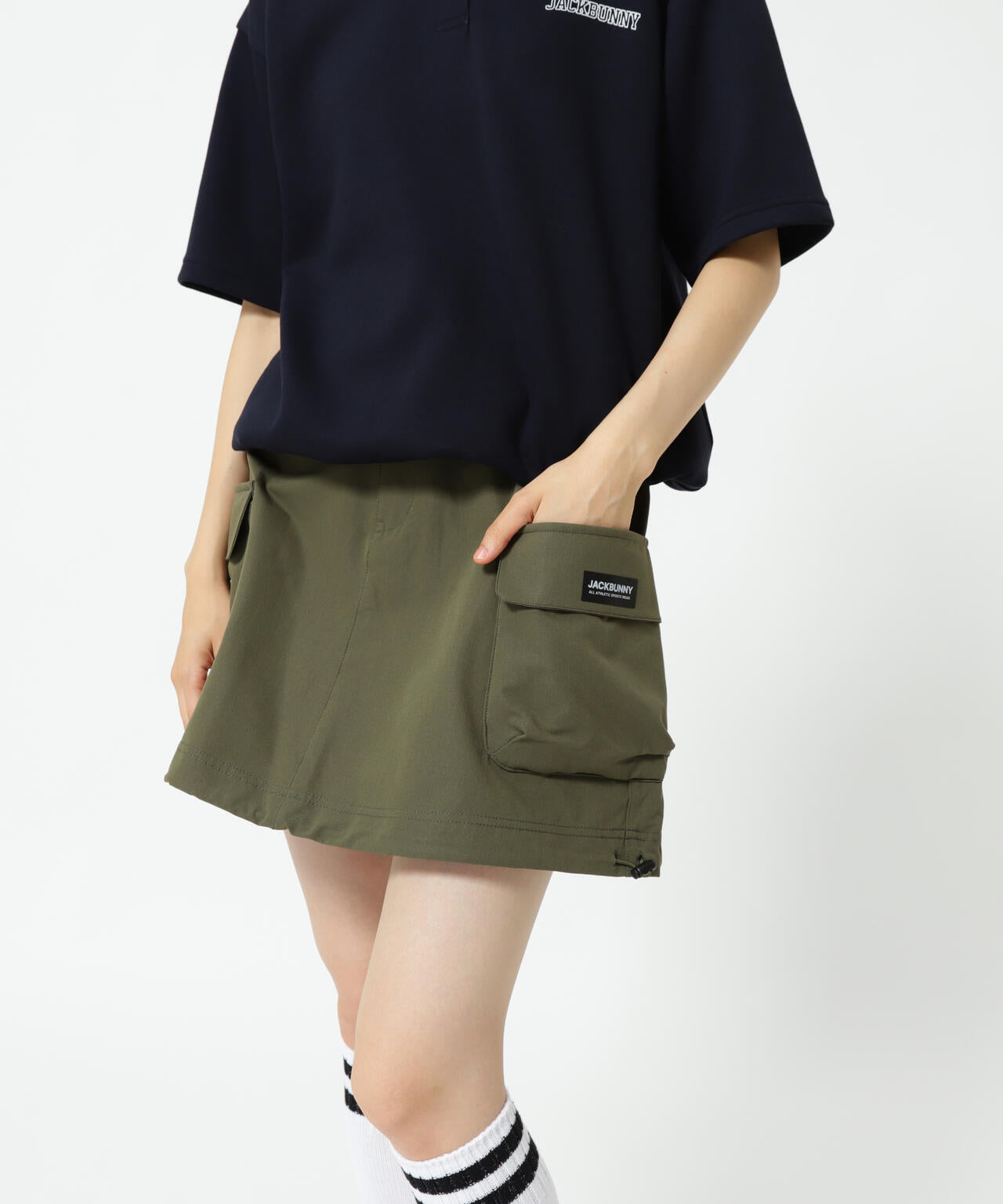 ストレッチ二重織プリント スカート