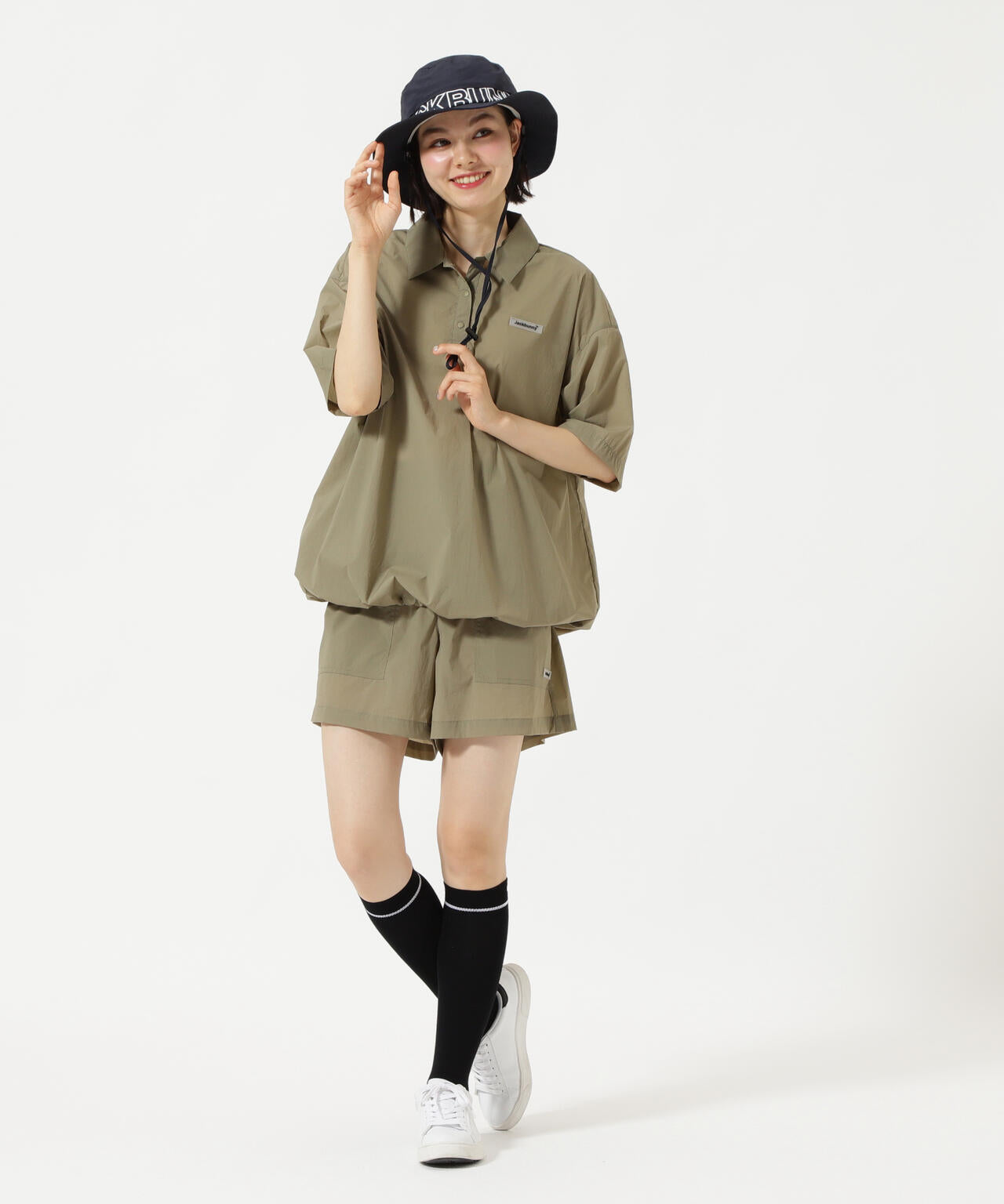 ナイロンタフタ半袖ポロシャツ