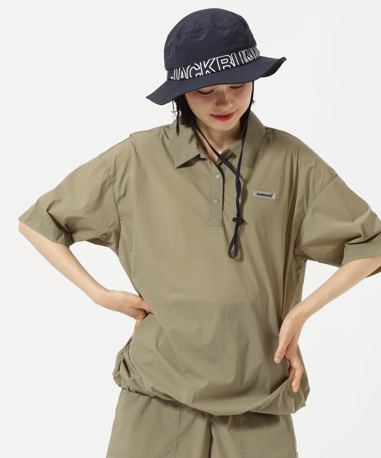 ナイロンタフタ半袖ポロシャツ