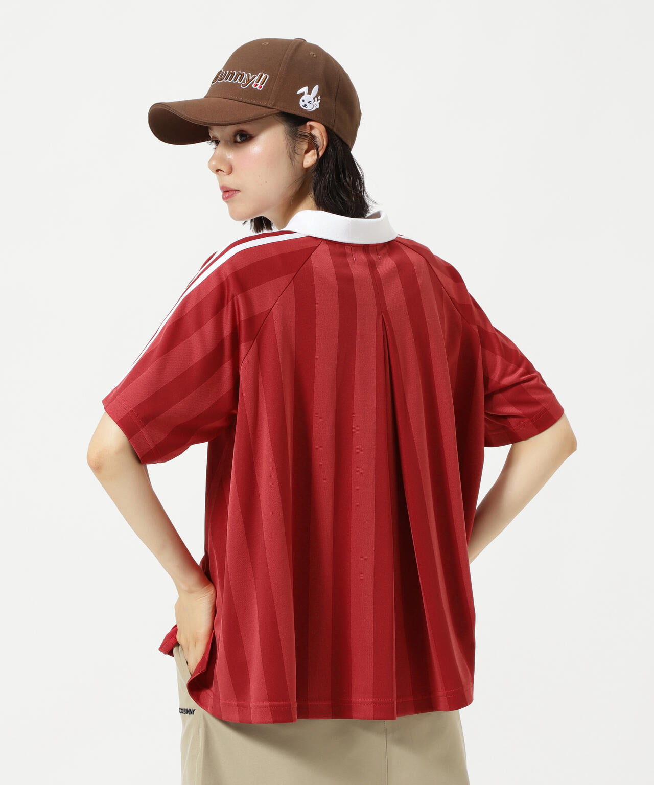 ストライプジャガード半袖ポロシャツ