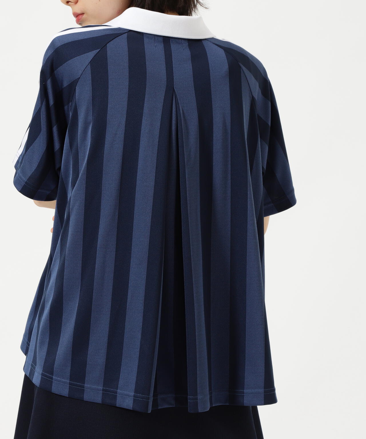 ストライプジャガード半袖ポロシャツ