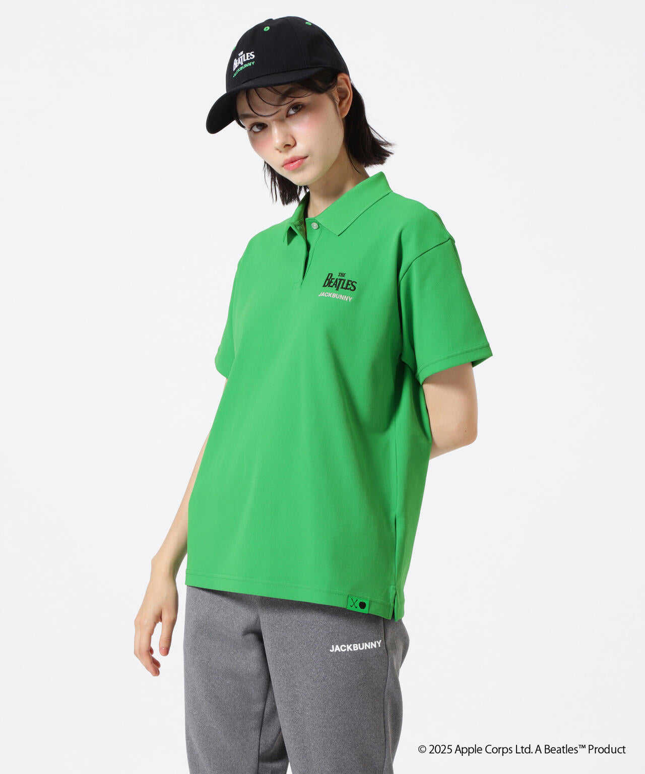 The BEATLES ×Jack Bunny!!】メッシュ天竺 半袖ポロシャツ