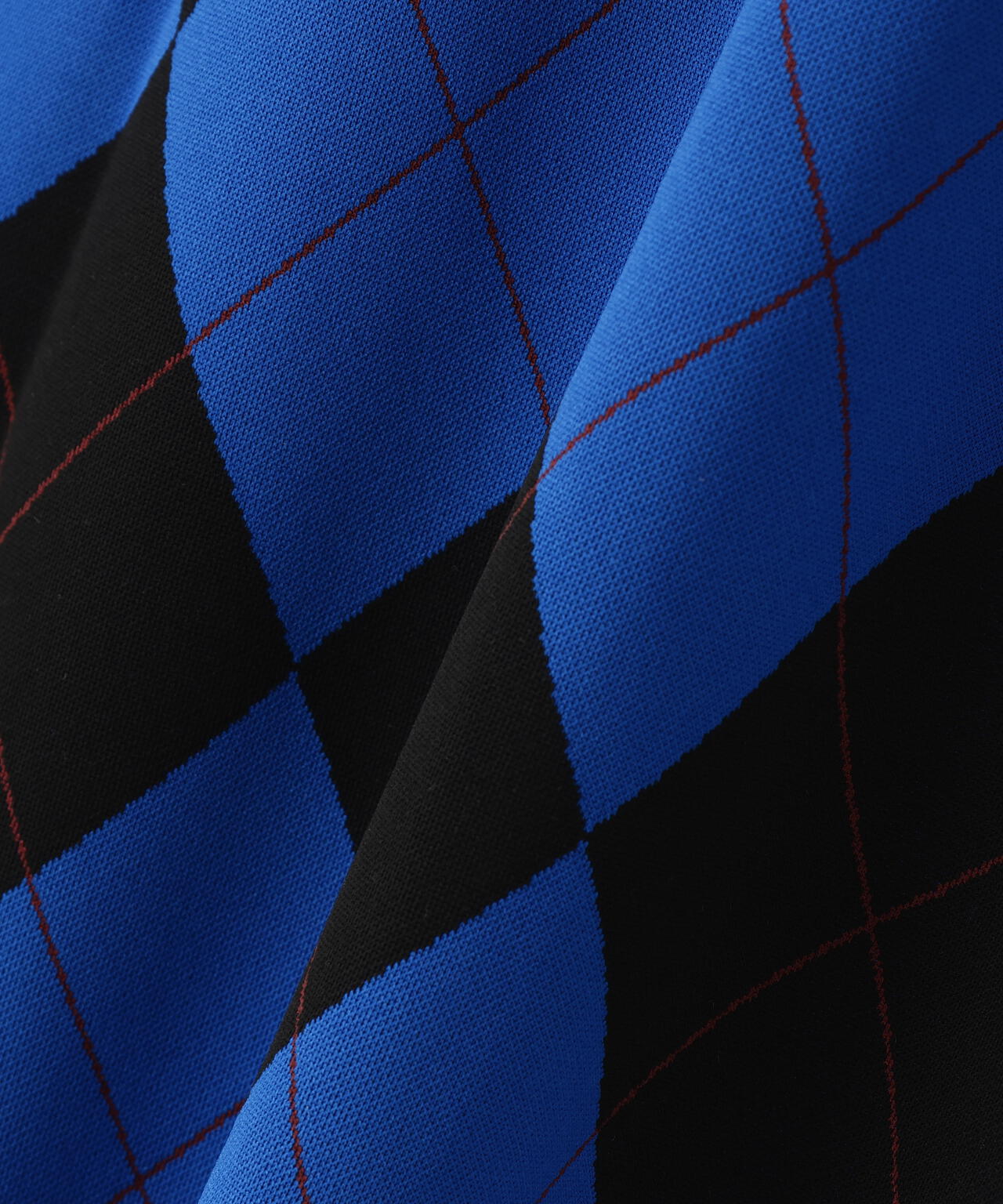 アーガイルジャガード長袖ポロシャツ