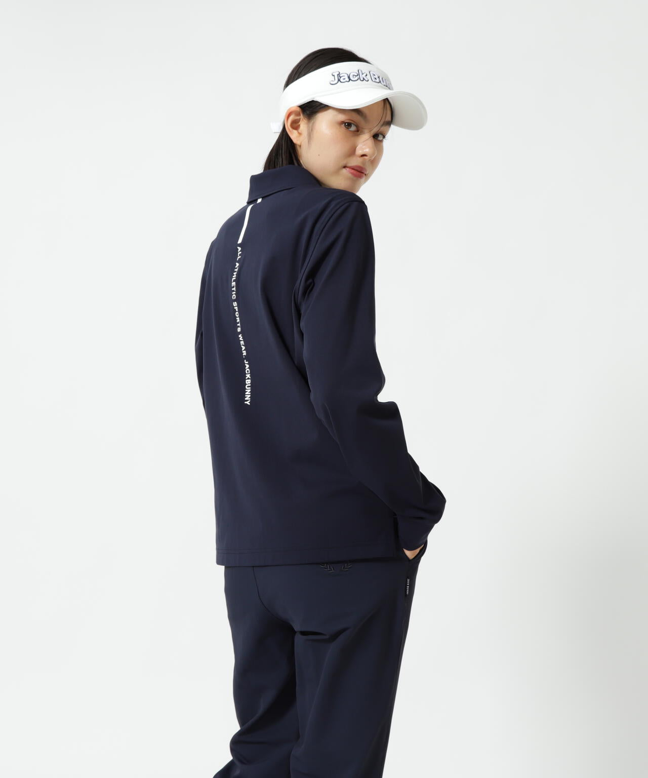 値下げ【美品】Jack Bunny 長袖ポロシャツ （ネイビー） 23Gスムース長袖ポロシャツ | Jack Bunny!!（ジャックバニー