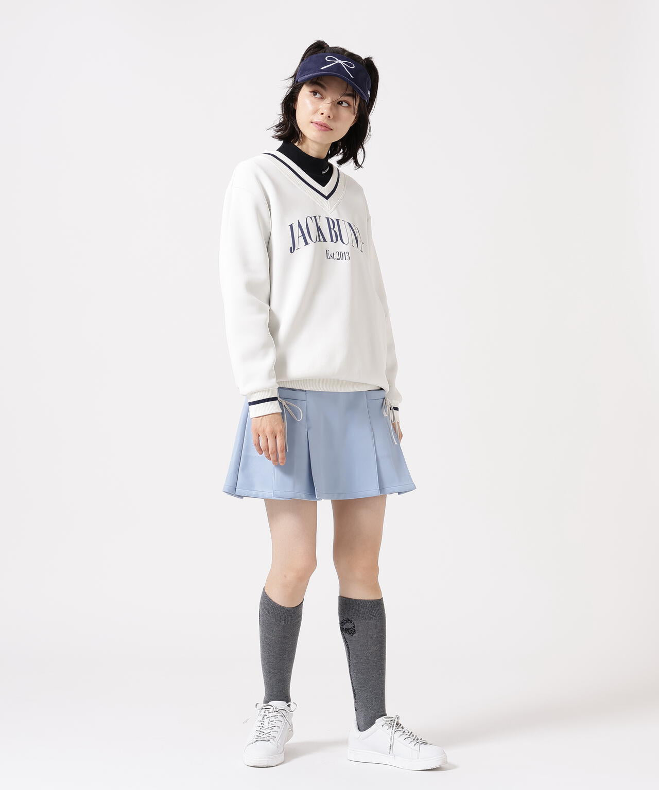 PEダンボール天竺 長袖Vネックスウェット