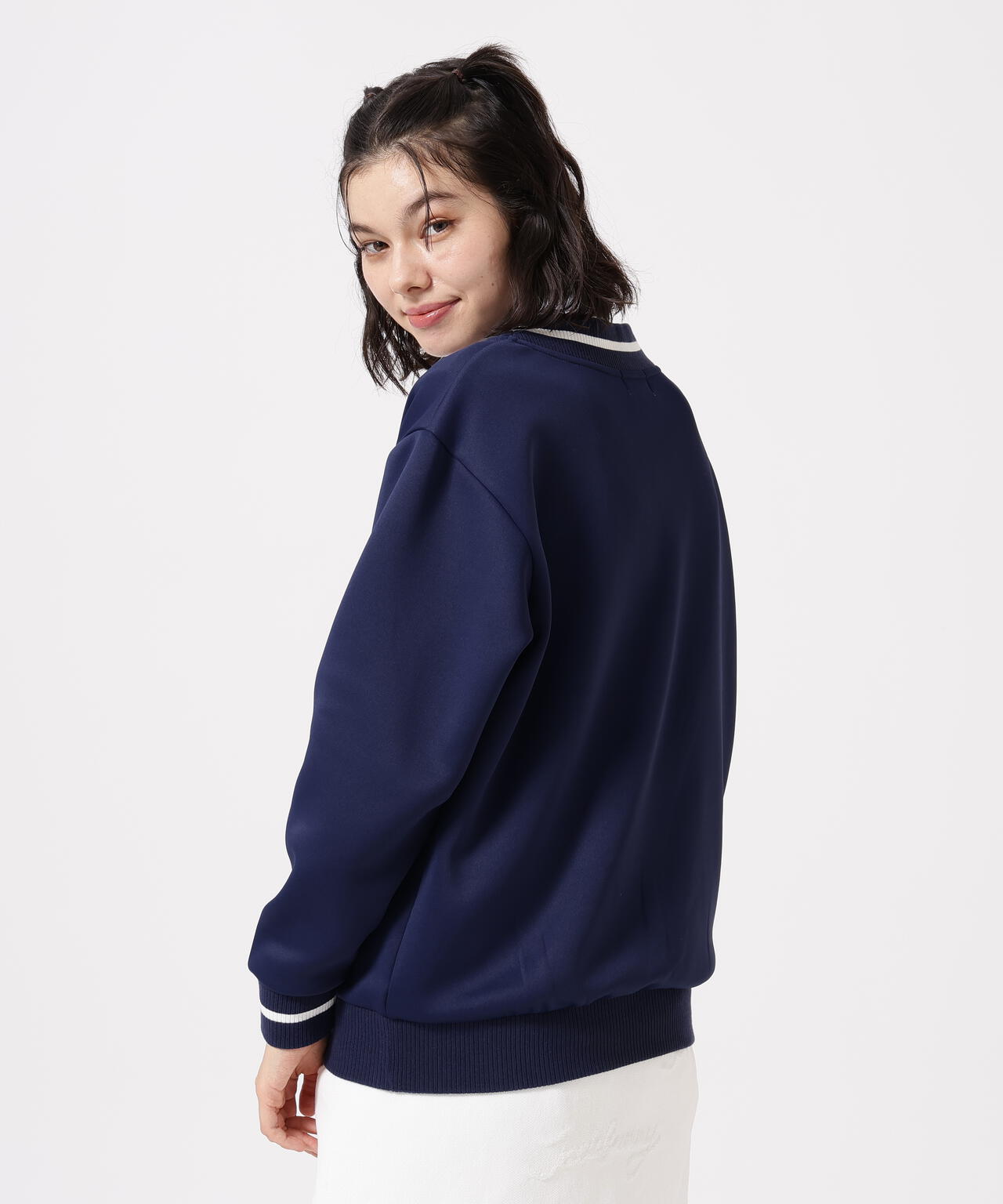 PEダンボール天竺 長袖Vネックスウェット