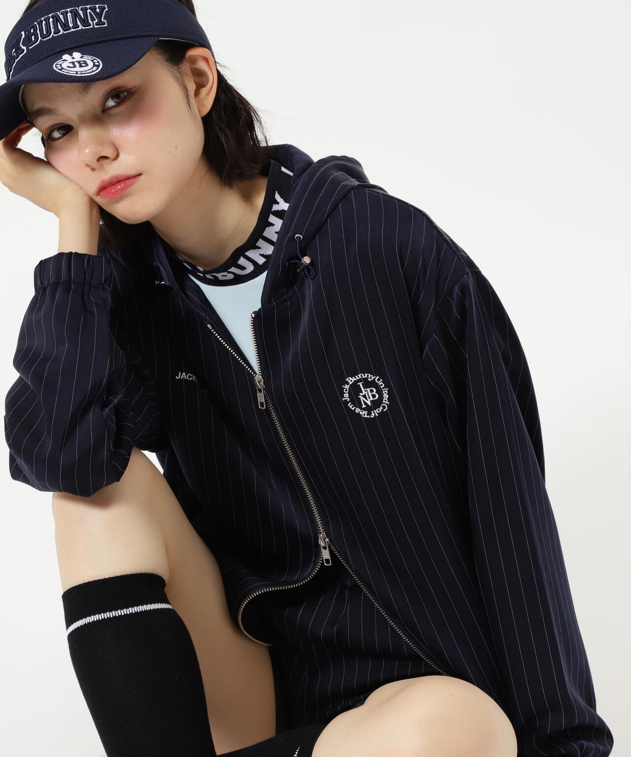 先染めストライプパーカー