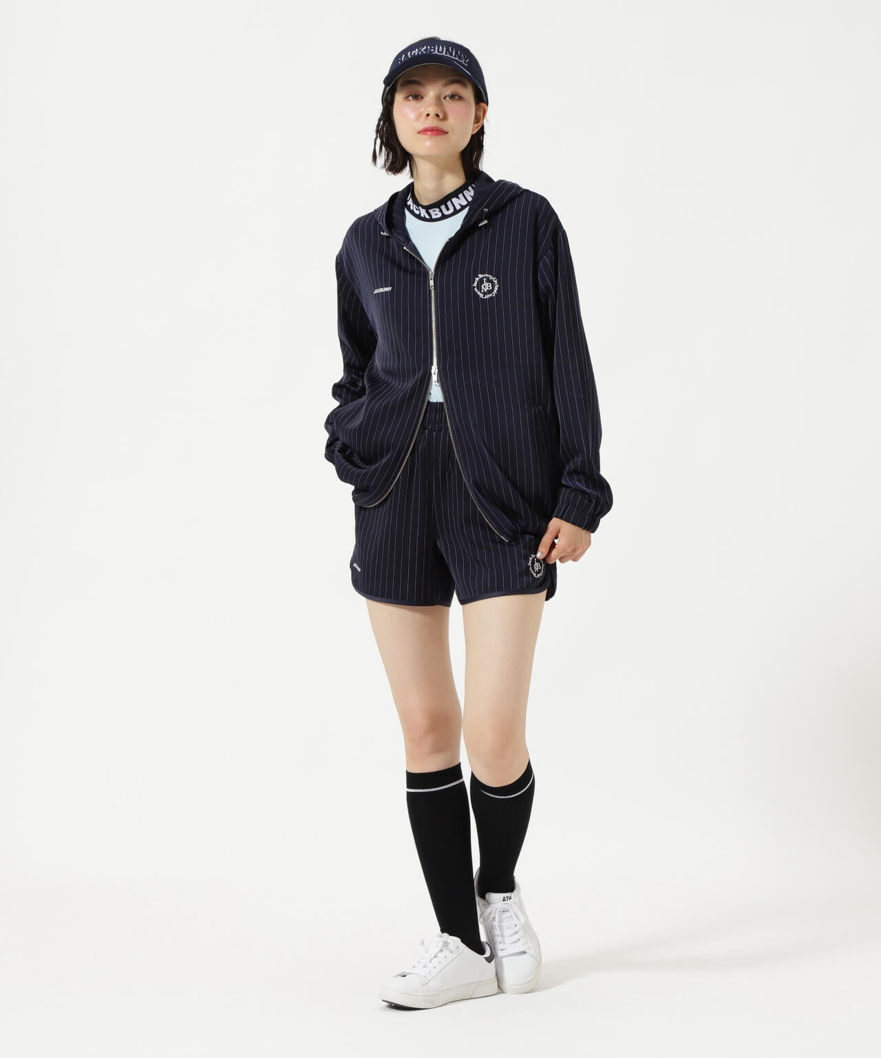 先染めストライプパーカー