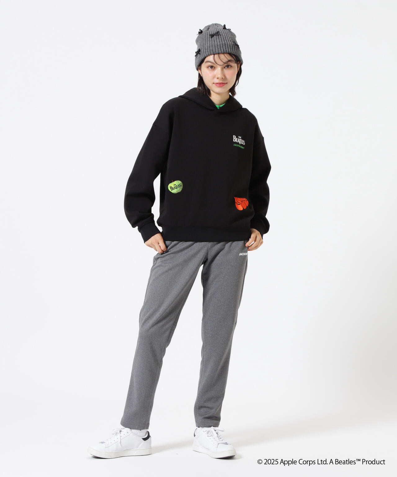【The BEATLES ×Jack Bunny!!】T/Cダンボール長袖プルオーバーフーディ