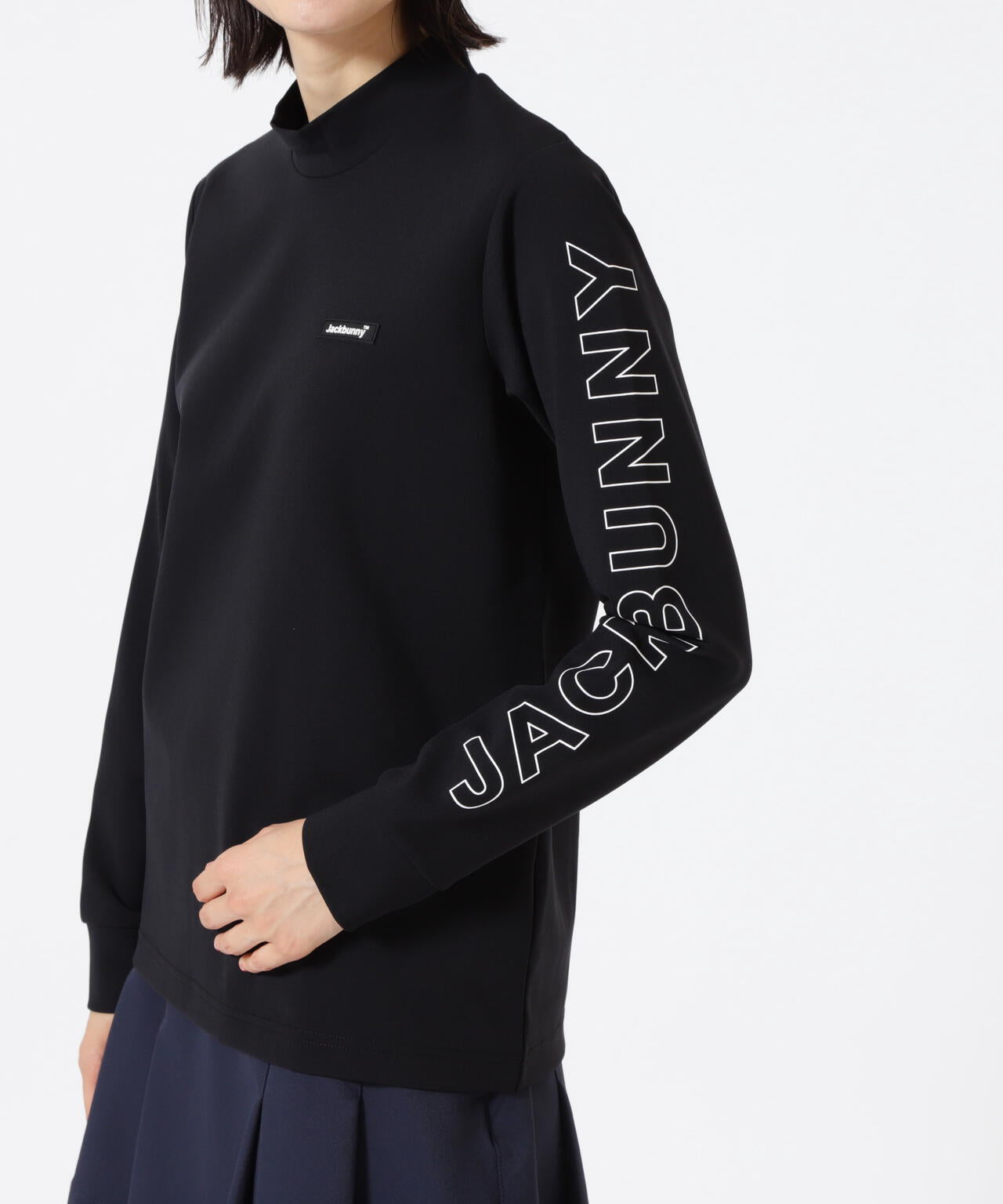 新品　ジャックバニー　ハイネックシャツ　インナー　長袖カットソー　ブラック　4 ストレッチ天竺長袖ハイネックカットソー | Jack Bunny