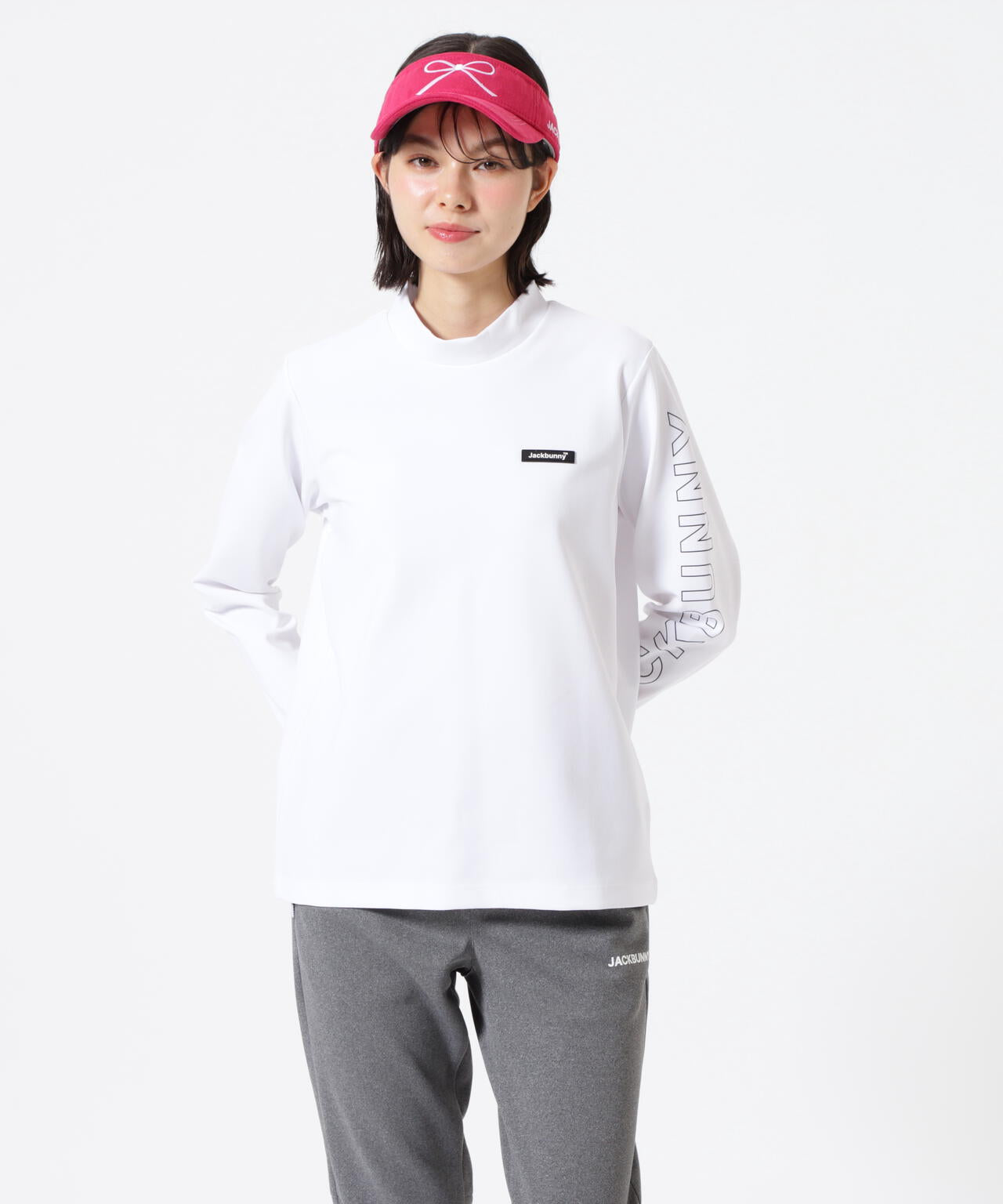 ストレッチ天竺長袖ハイネックカットソー