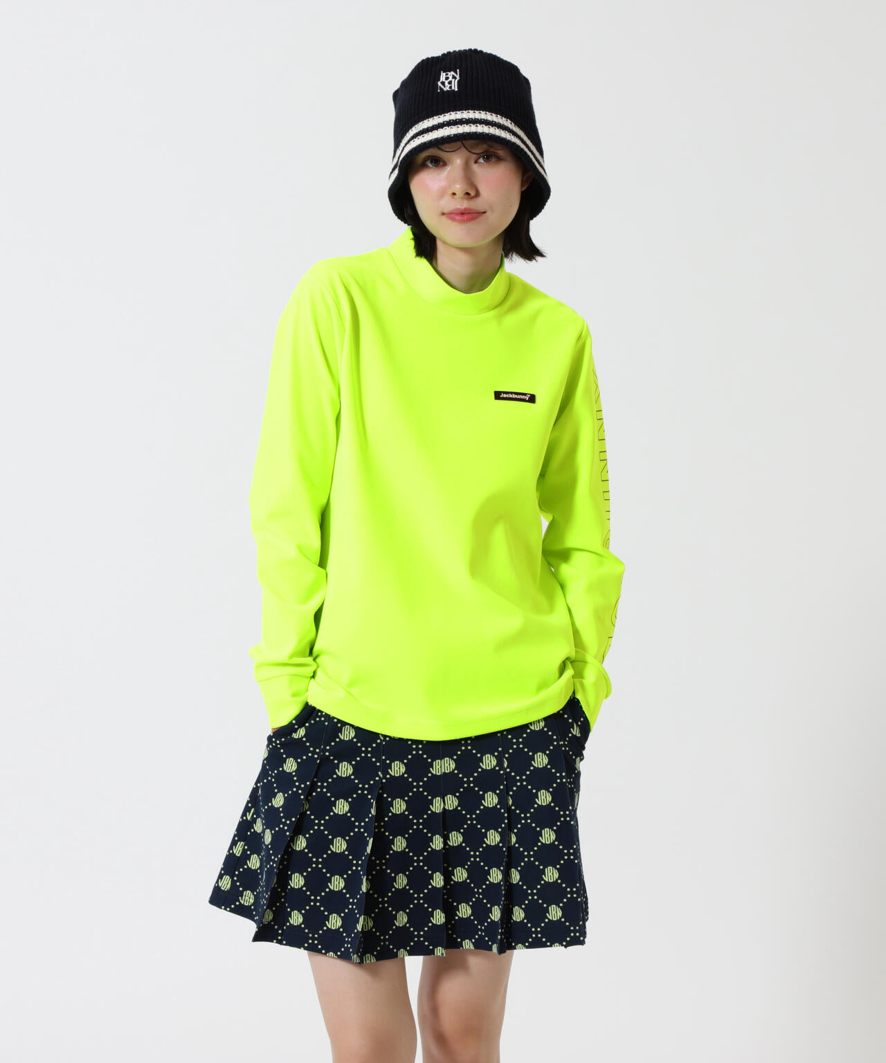 6 ジャックバニー ベアカノコ モックネック ハイネックカットソー ブラック 50％OFFセール】ハイネックシャツ メンズ ジャックバニー Jack