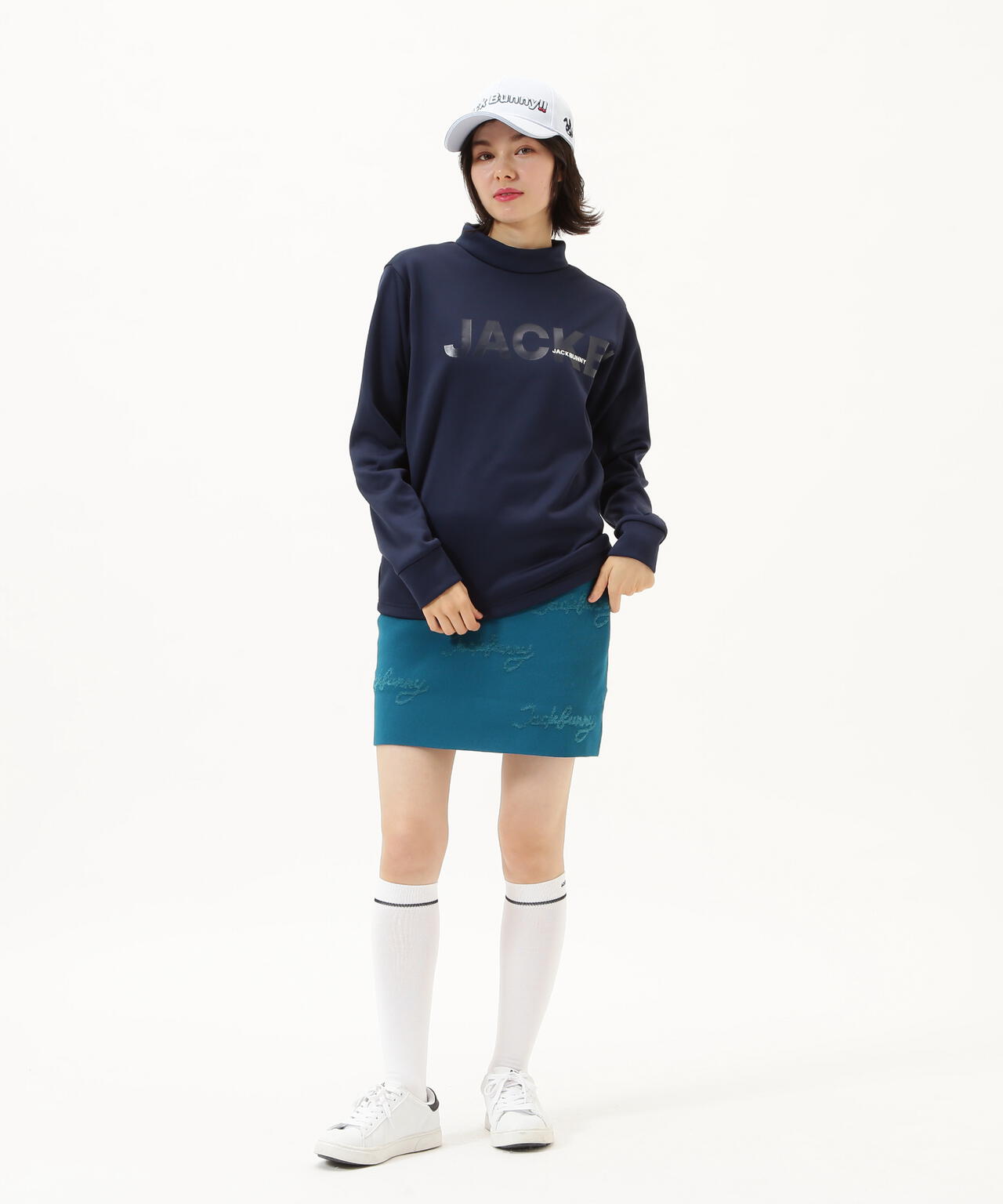 KARUISHI 長袖モックネックカットソー