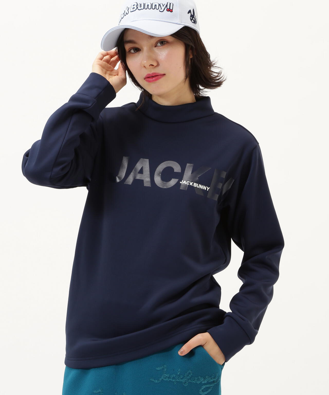 KARUISHI 長袖モックネックカットソー