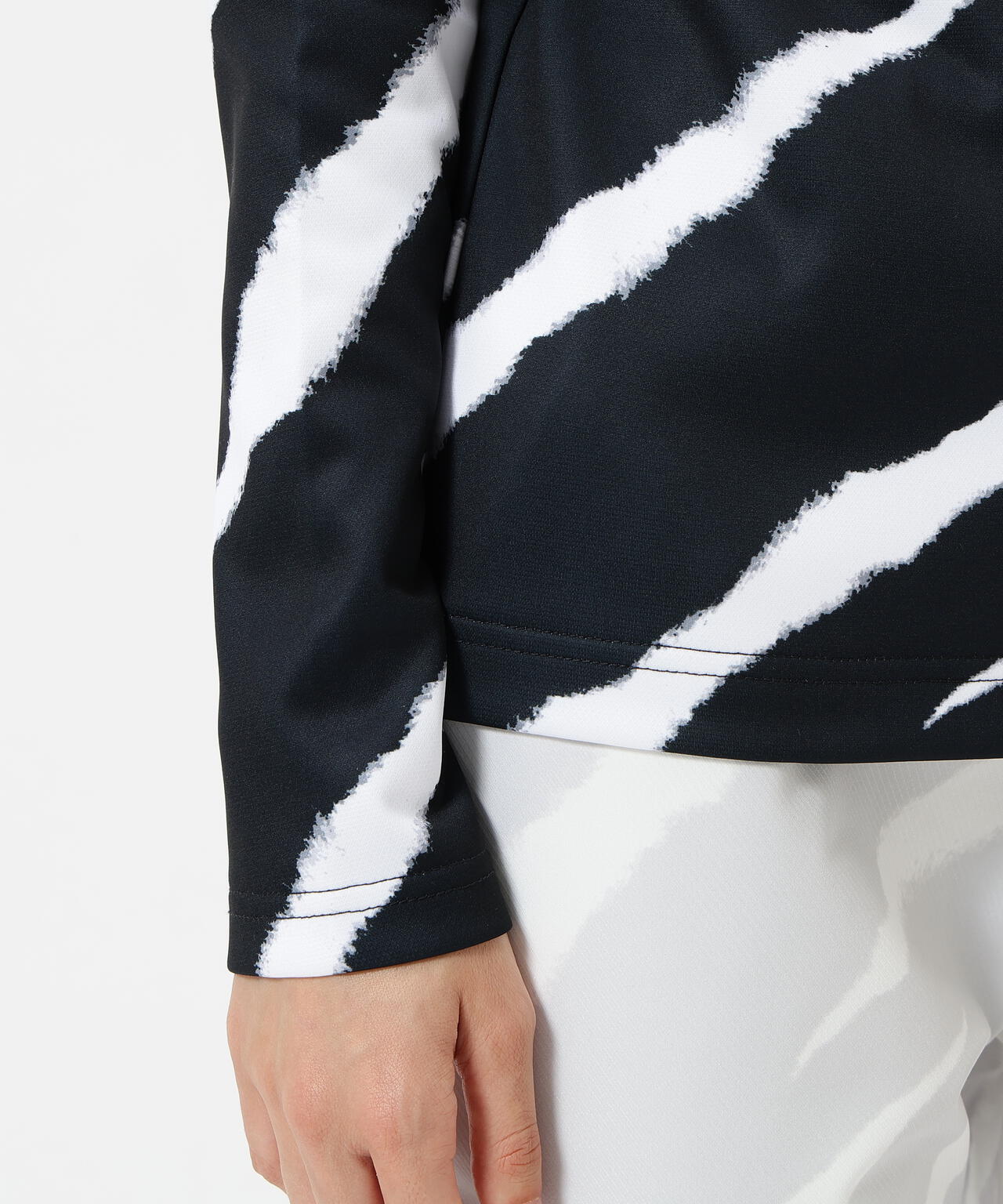 新品 ジャックバニー 長袖ベアカノコ モックネックカットソー(5)サイズL/黒 ジャックバニー ロゴジャガード ベアカノコ 長袖モックネック