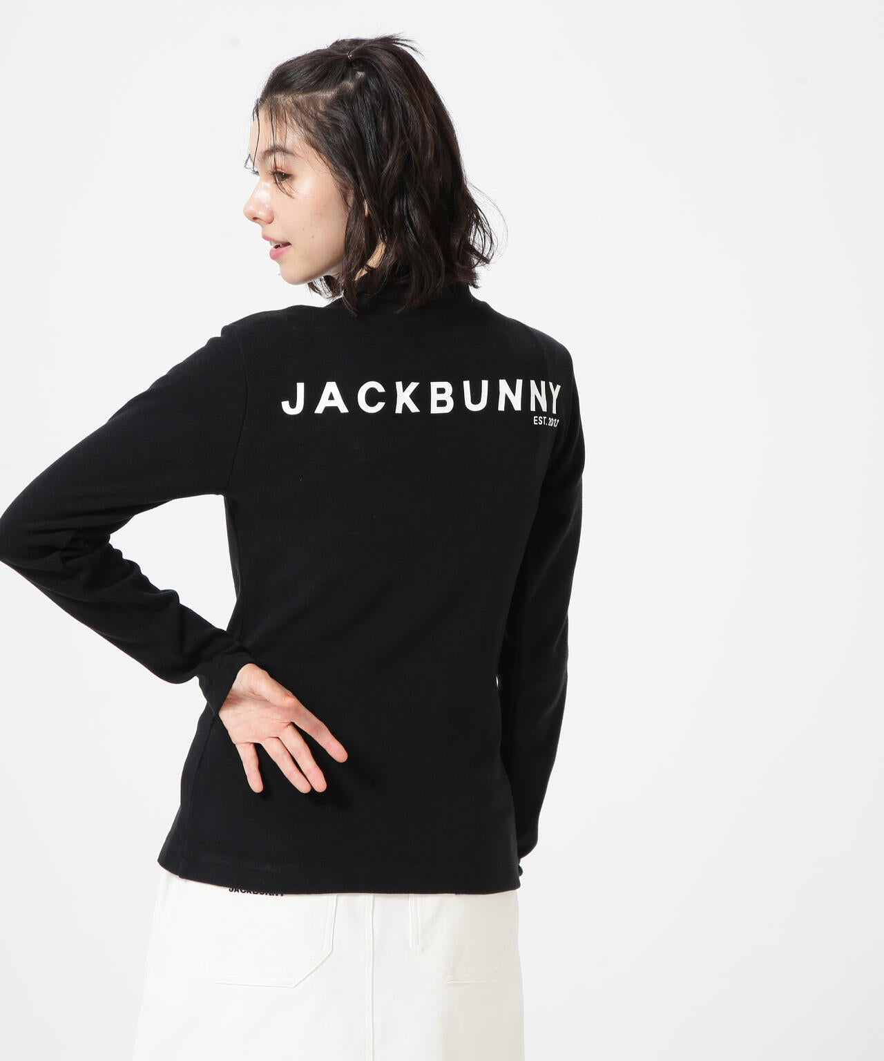 A/R天竺長袖モックネックカットソー