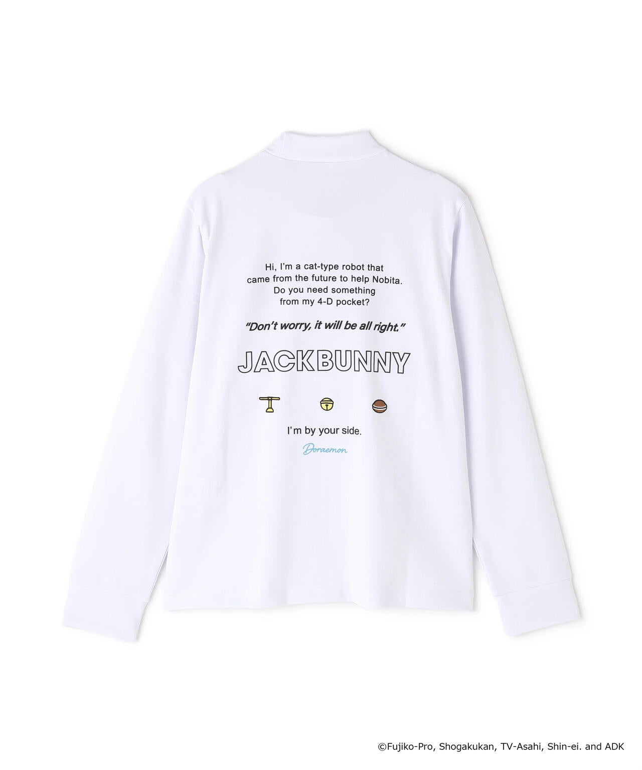 JACKBUNNY ドラえもんホワイト長袖シャツ Jack Bunny!!（ジャックバニー） 【超美品】ジャックバニー×ドラえもん