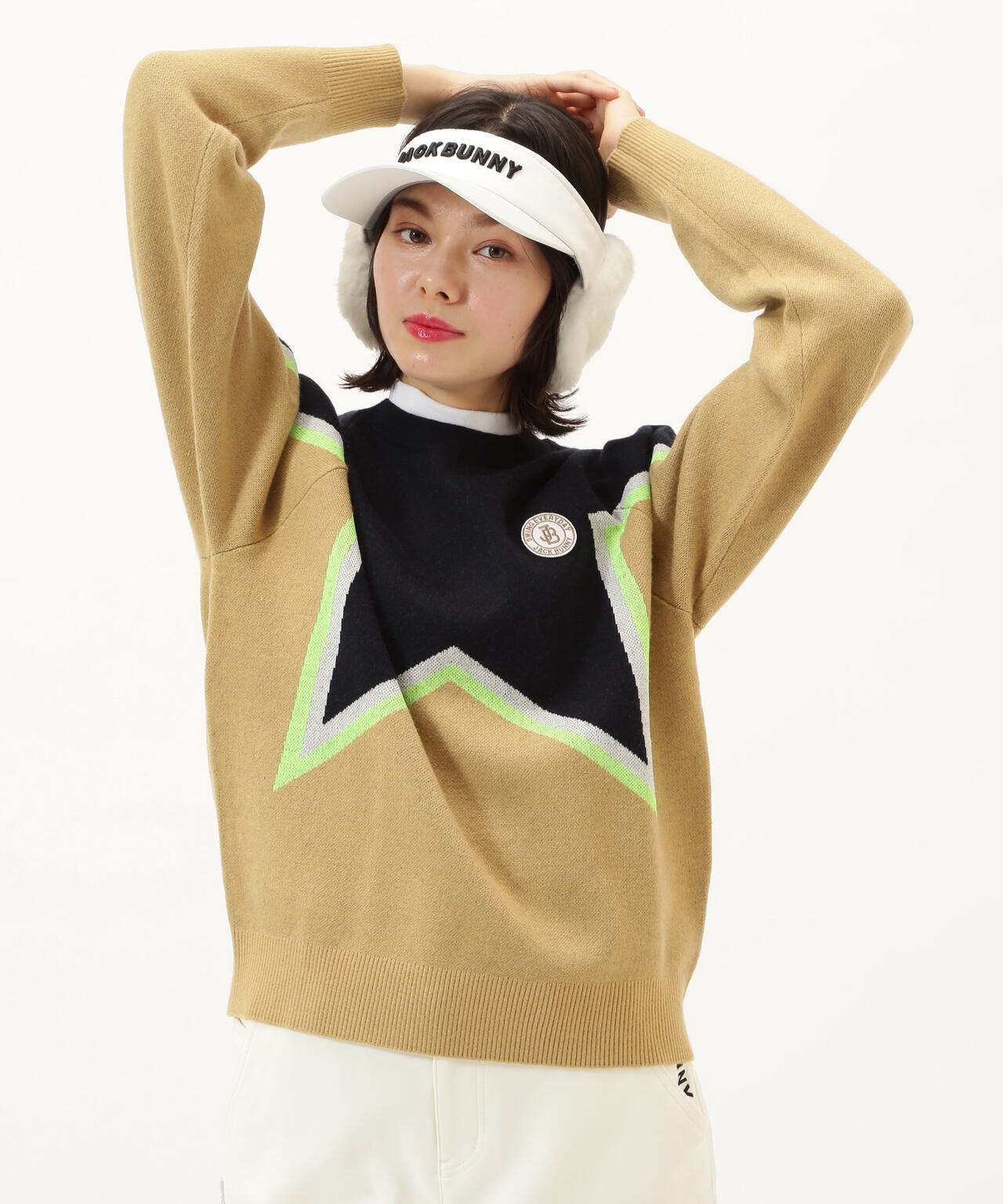 ジャックバニーサイズ６　クルーネックニット 12Gダブルジャガード クルーネックニットプルオーバー | Jack Bunny