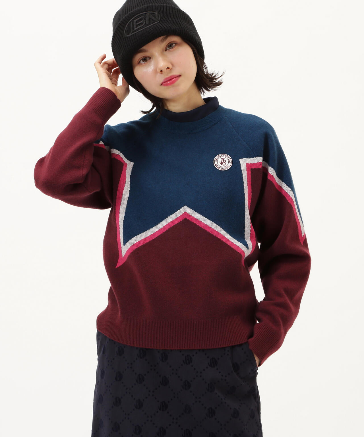 12Gダブルジャガード クルーネックニットプルオーバー | Jack Bunny