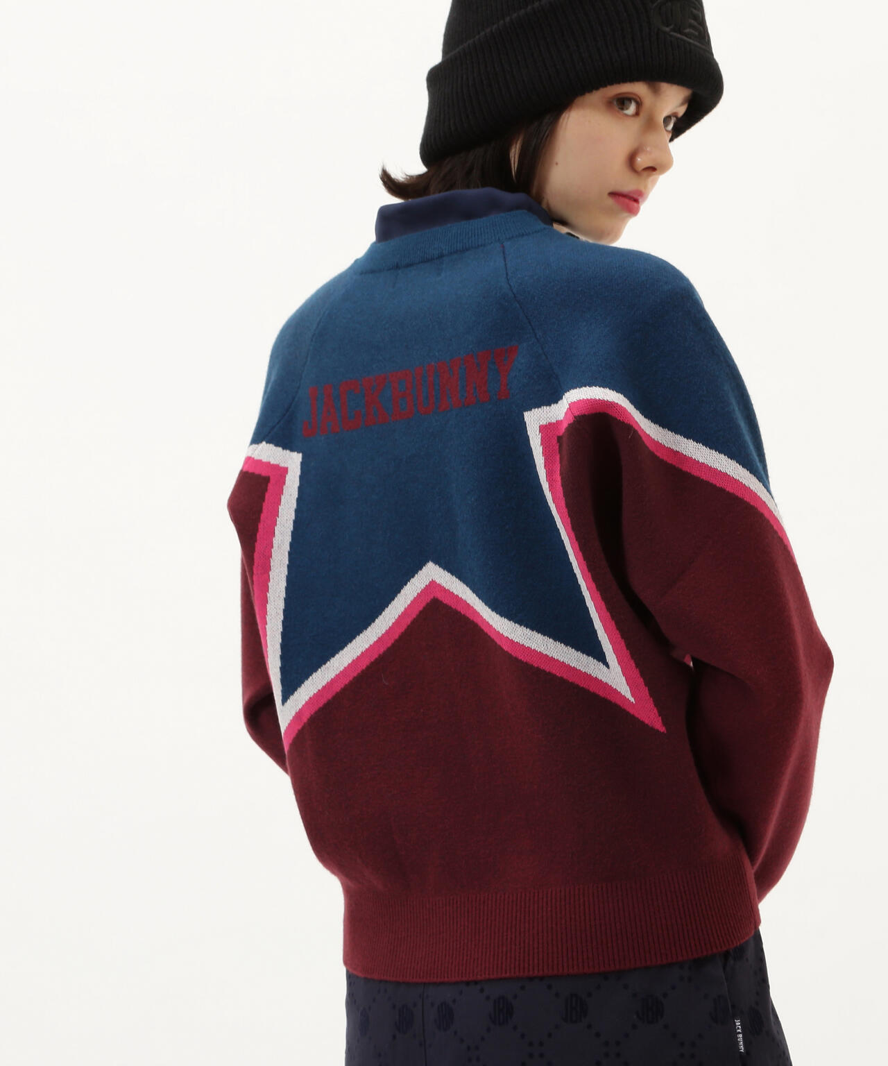 Jack Bunny!!/ジャックバニー クルーセーター【ブラック/６】美品！ Jack Bunny!!/ジャックバニー クルーセーター【ブラック/6】美