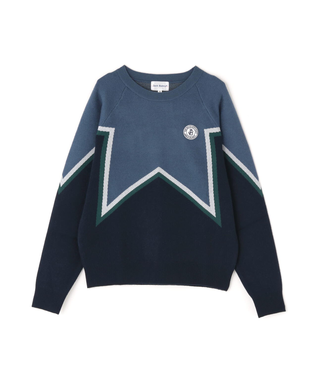 Jack Bunny!! 3色Wジャガード クルーネックニットプルオーバー 12Gダブルジャガード クルーネックニットプルオーバー | Jack