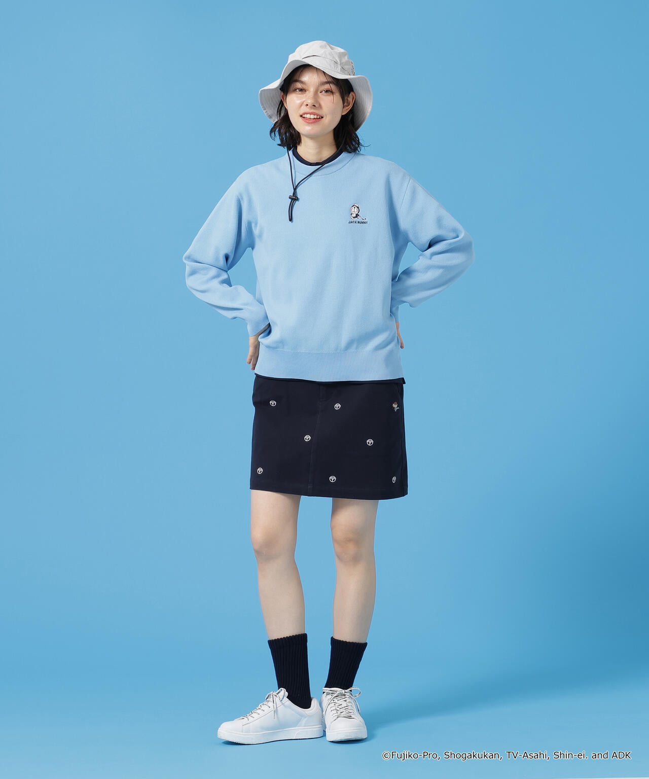 【ドラえもん】ダブルジャガードクルーネックニットプルオーバー