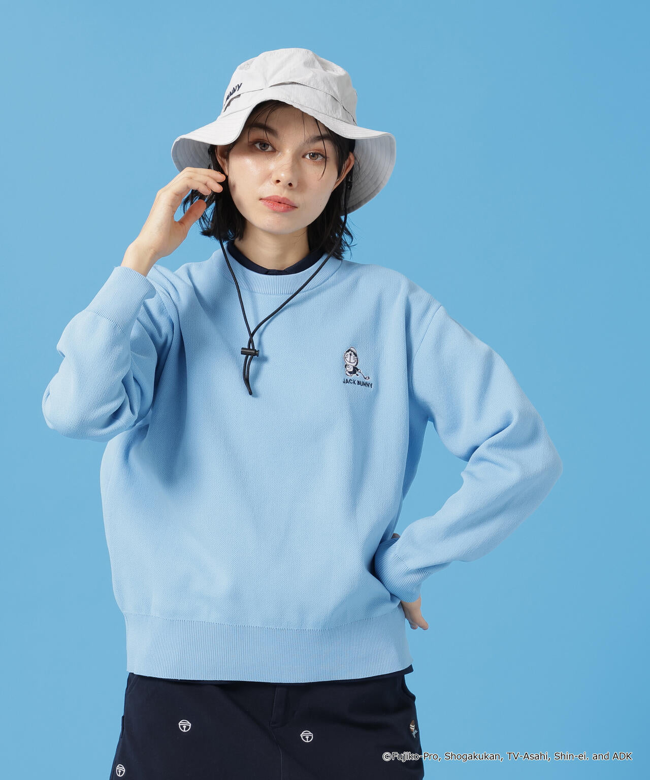 JACK BUNNY ドラえもん長袖ニット　サイズ2 Jack Bunny!! ニット セーター 「Jack Bunny!!」「ドラえもん」ダブル