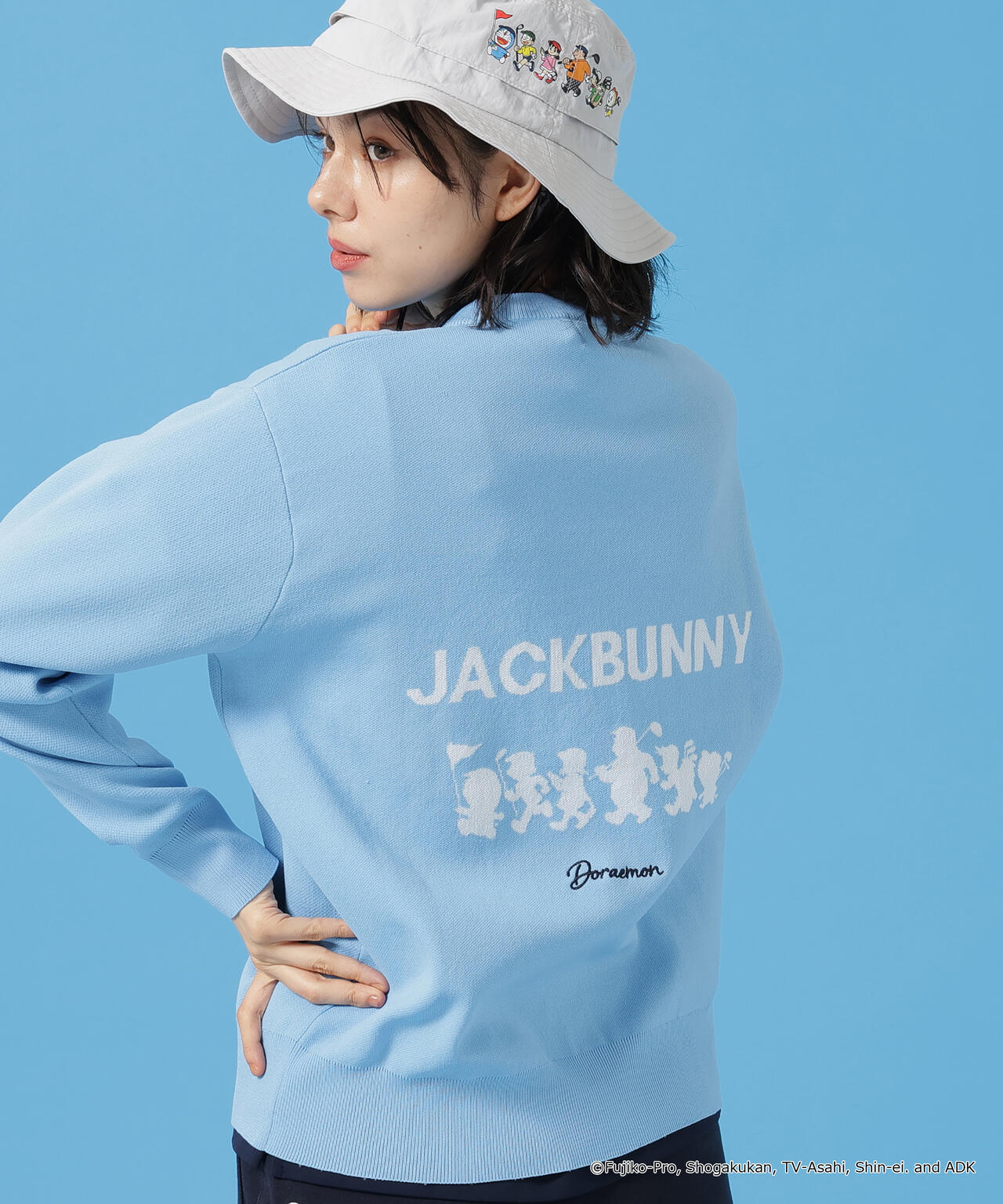 JACK BUNNY ドラえもん長袖ニット　サイズ2 ドラえもん】ダブルジャガードクルーネックニットプルオーバー | Jack