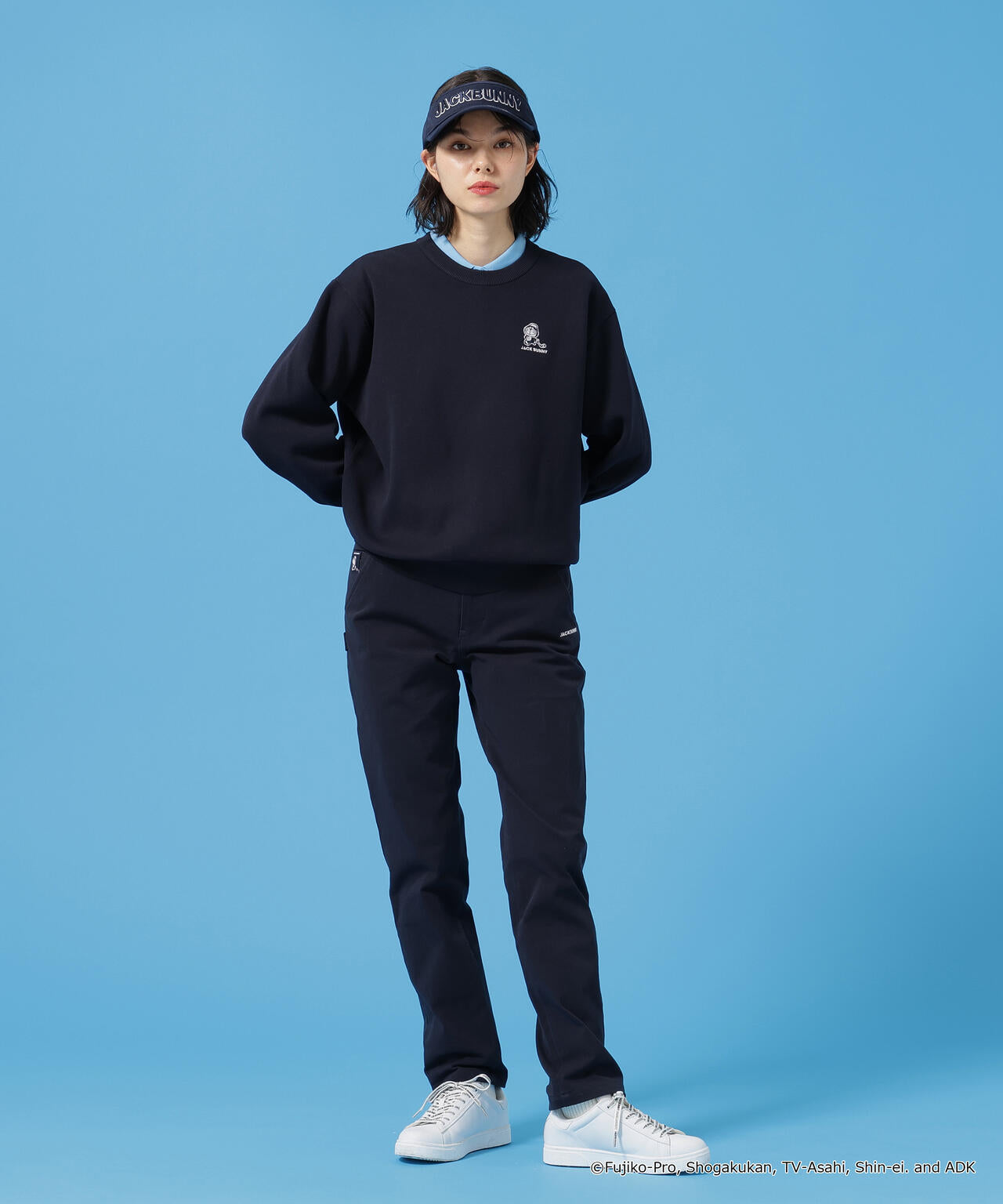 【ドラえもん】ダブルジャガードクルーネックニットプルオーバー