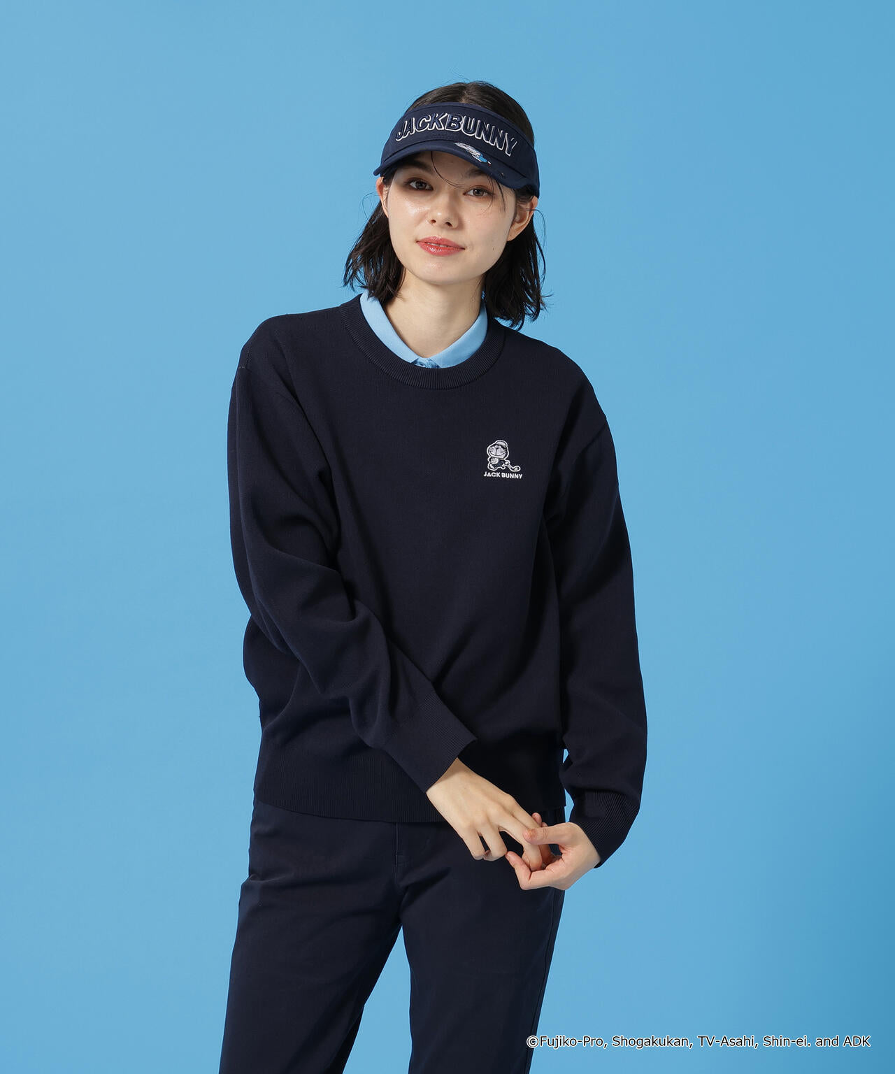 JACK BUNNY ドラえもん長袖ニット　サイズ2 Jack Bunny!! ニット セーター 「Jack Bunny!!」「ドラえもん」ダブル