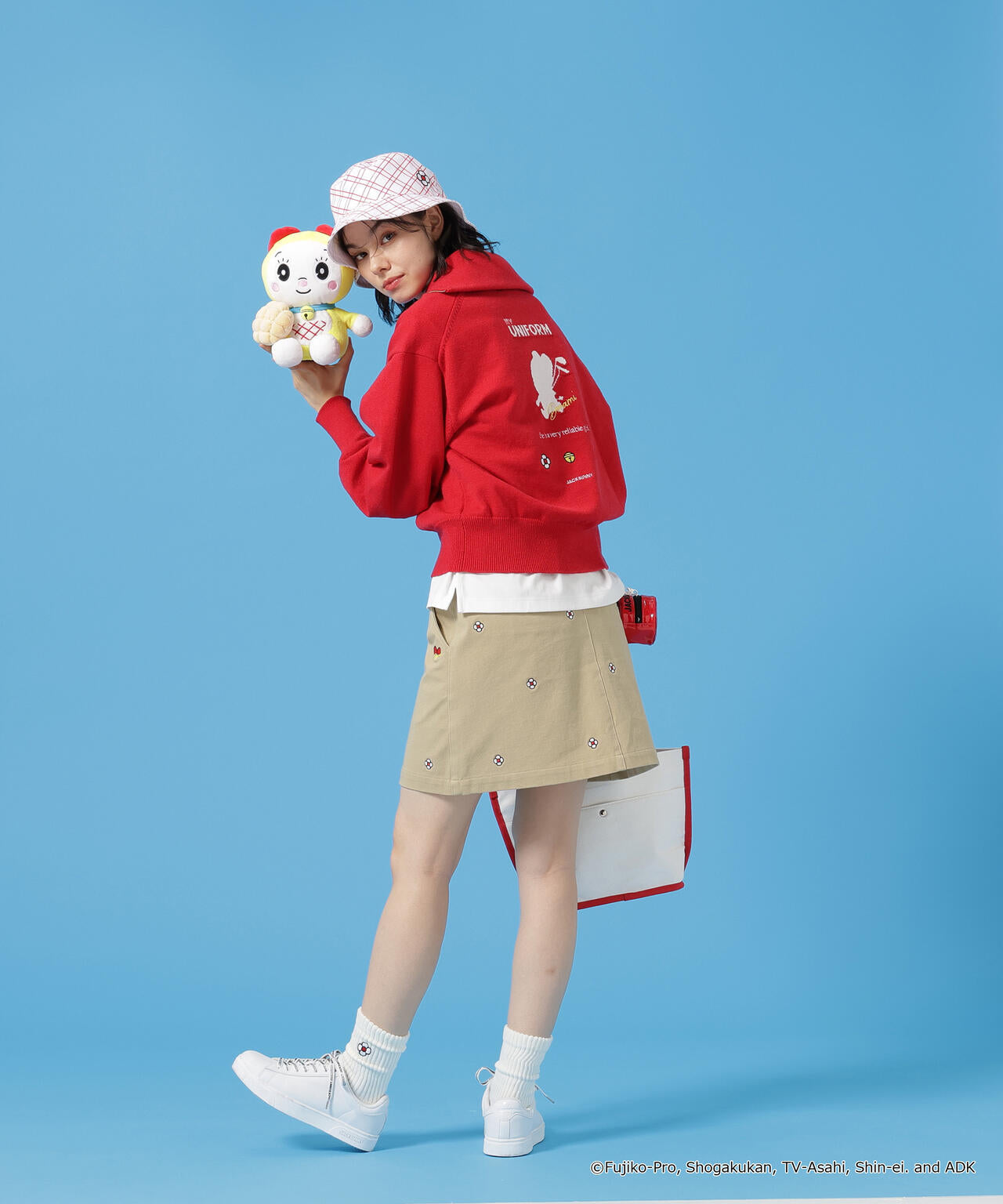 【ドラえもん】ダブルジャガードハーフジップニットプルオーバー