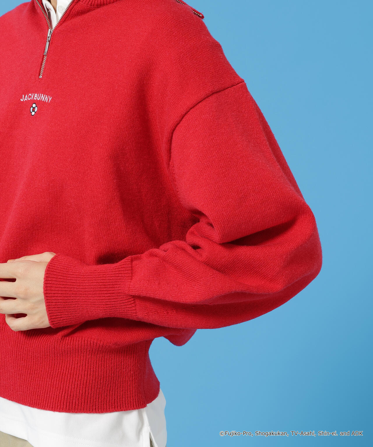 【ドラえもん】ダブルジャガードハーフジップニットプルオーバー