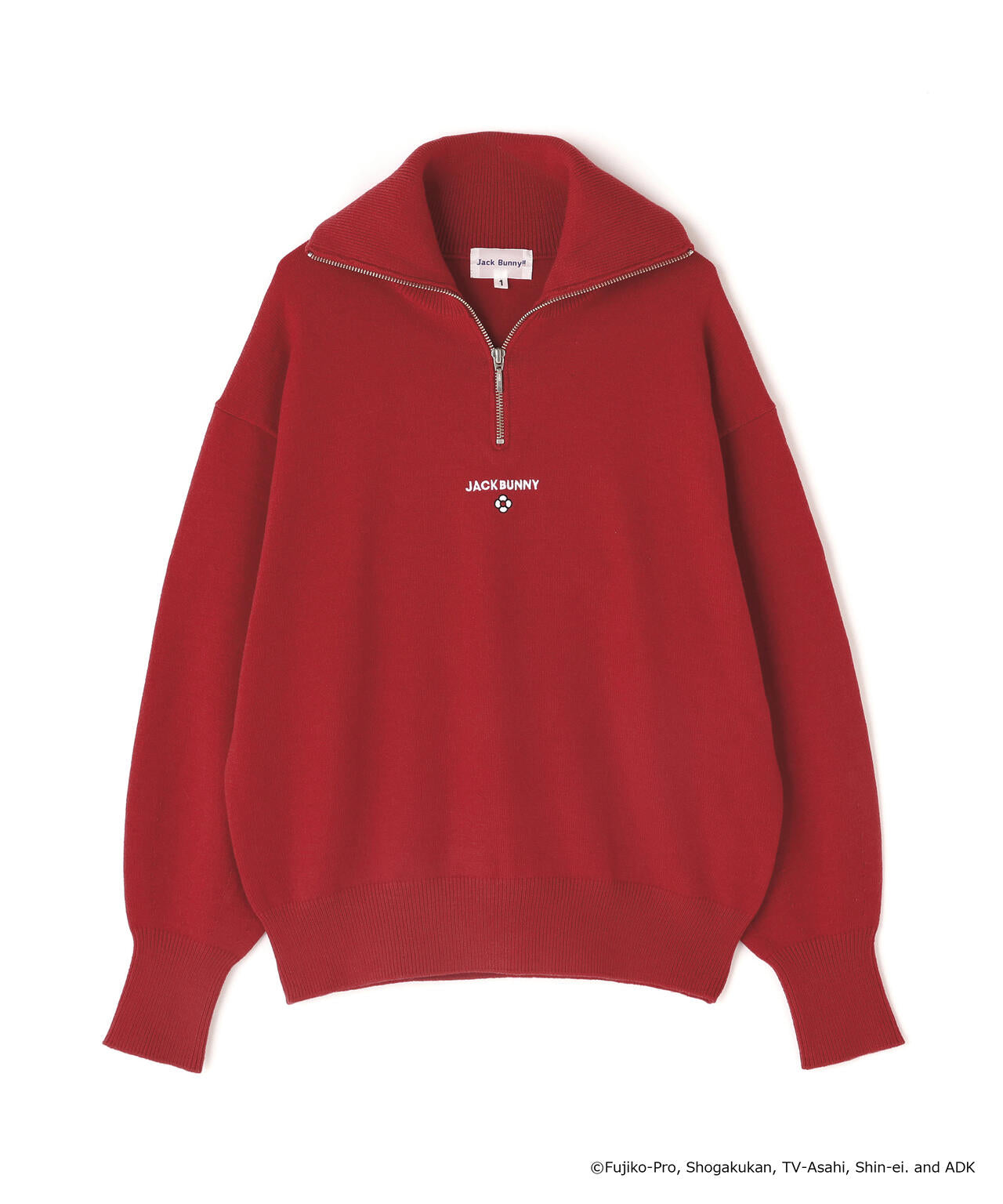 JACK BUNNY ジャックバニー ハーフジップニットセーター ドラえもん】ダブルジャガードハーフジップニットプルオーバー