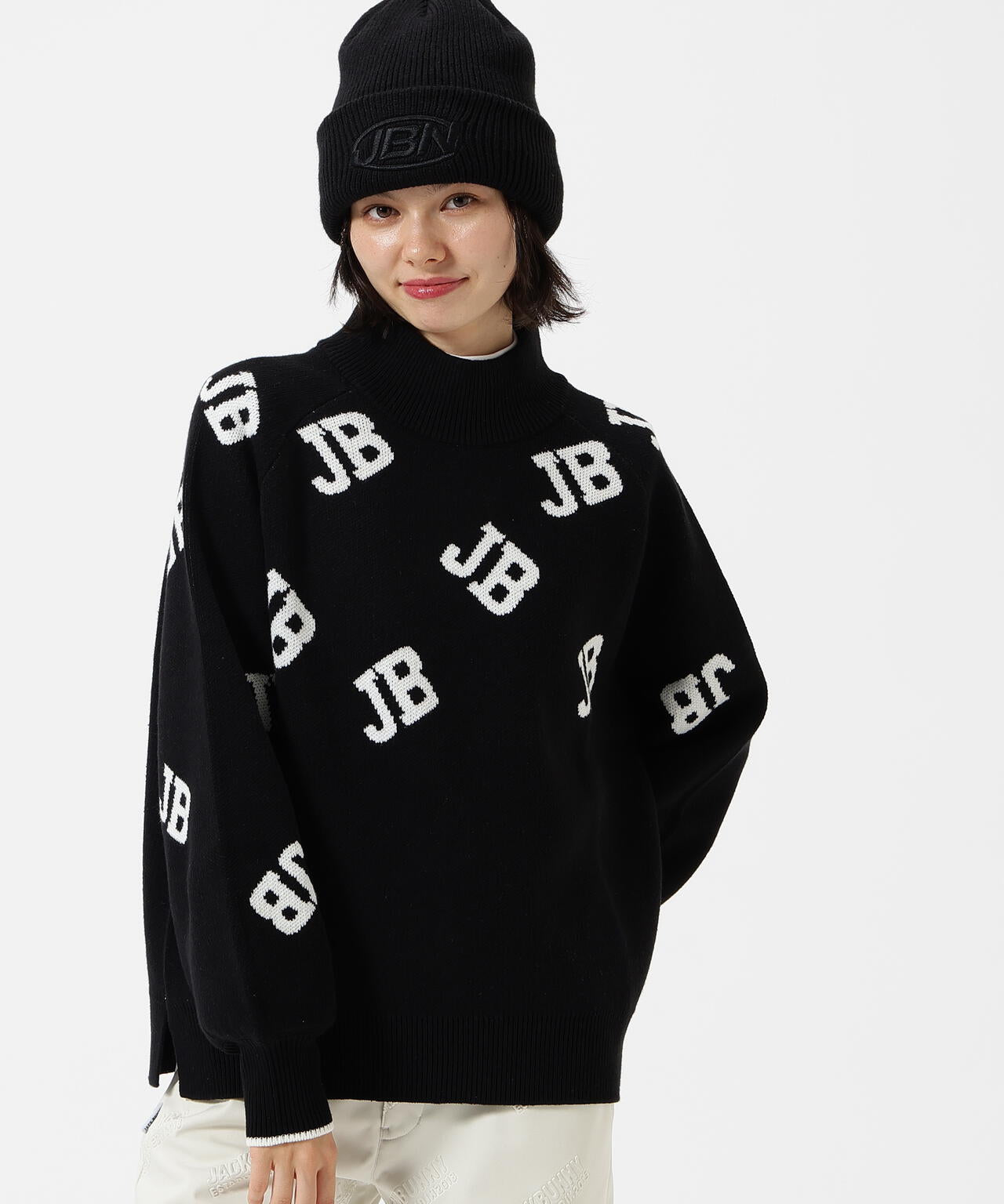 Jack Bunny!! ジャックバニーニットサイズ9 カジュアルモックネックニットプルオーバー | Jack Bunny!!（ジャック