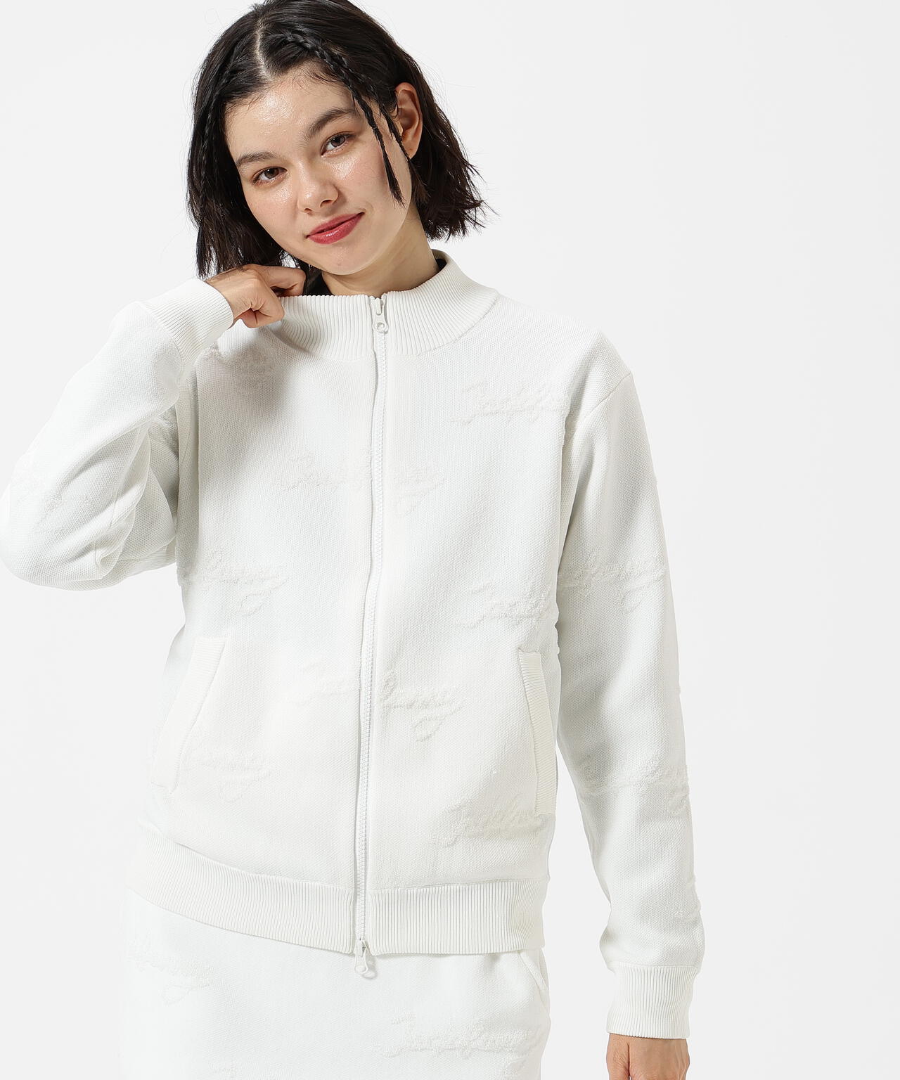 JACK BUNNY ジャックバニー カシミヤ混 ニット セーター ホワイト 4 JACK BUNNY ジャックバニー カシミヤ混 ニット セーター